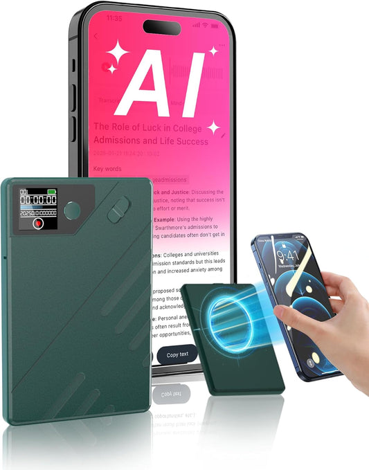 Ai Voice Recorder, Note Voice to Text Recorder W/Magnetic Case, App Control, Transcribe & Summarize with by Chatgpt, Support 112 Languages, 64GB Memory, Audio Recorder for Lectures, Meetings, Calls