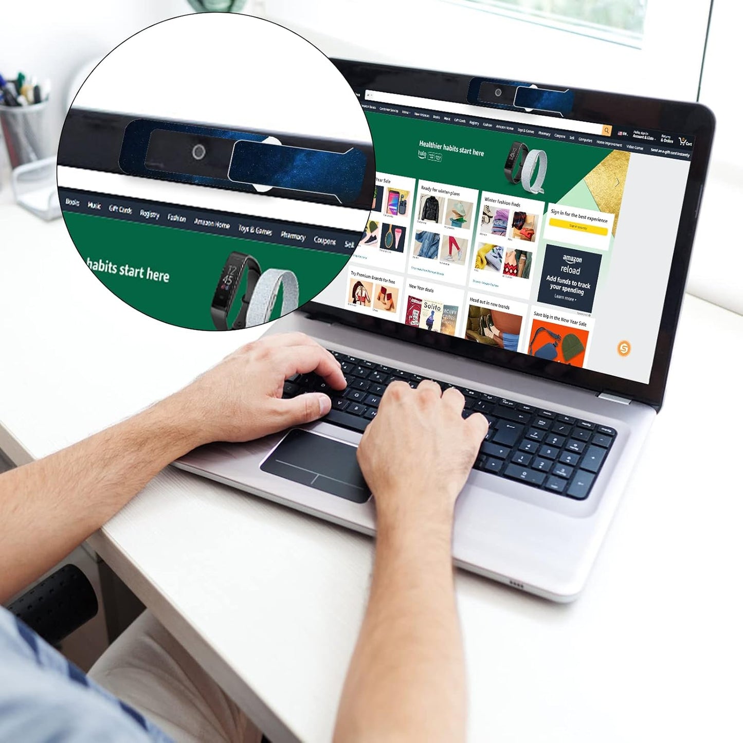 Webcam Cover, 3 Pieces, Laptop Camera Cover, Privacy Shielding Capacity is Twice as Big as The Traditional, Suitable for Computer Mobile Phones, laptops, Tablets and so on (The Starry Sky)