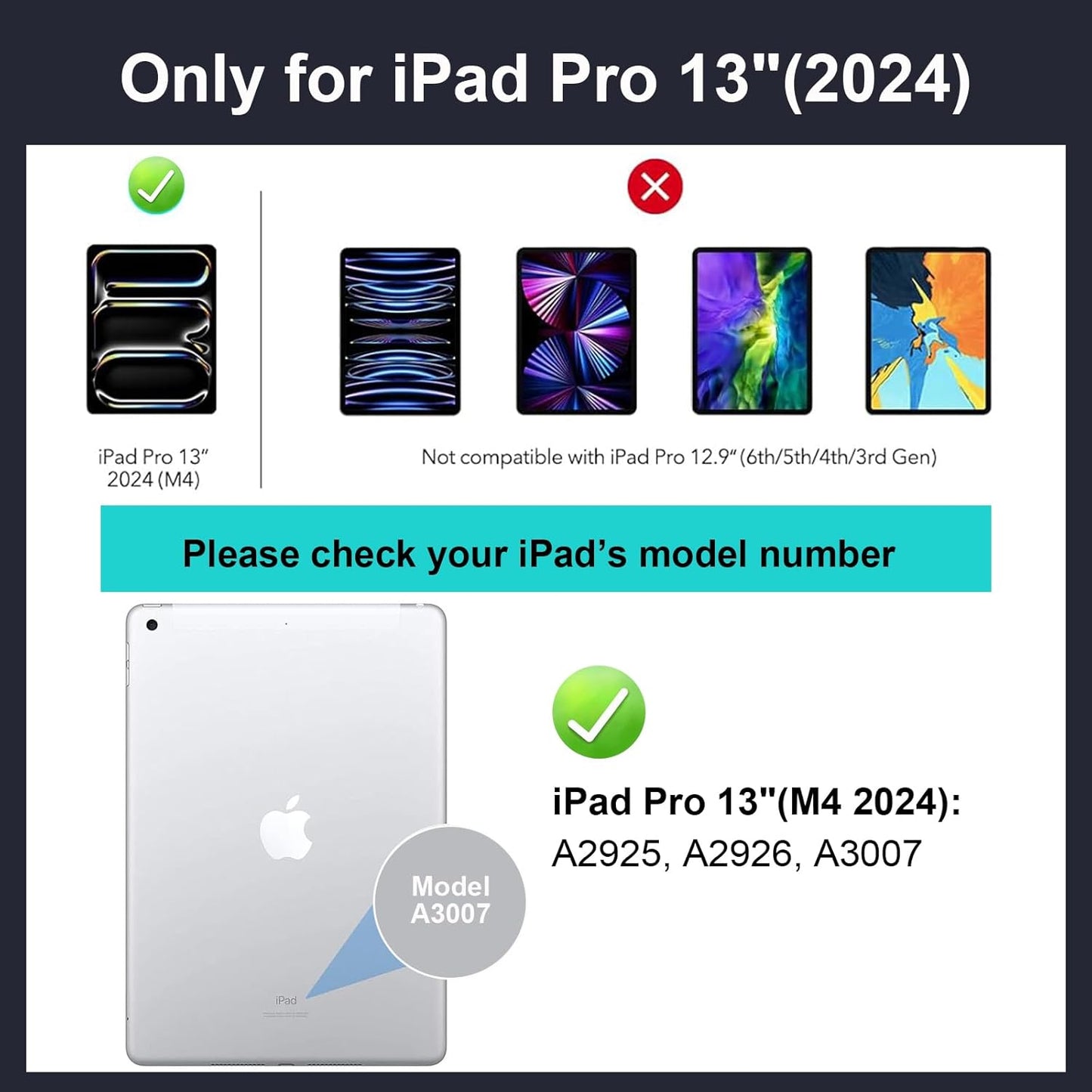 iPad Pro 13 inch Case with Keyboard (M4 2024), Flex Magnetic Detachable Backlit Keyboard for iPad Pro 13, Larger Multi-Trackpad, Landscape/Portrait, 160° Adjustable Stand, Slim Protective Case (Black)