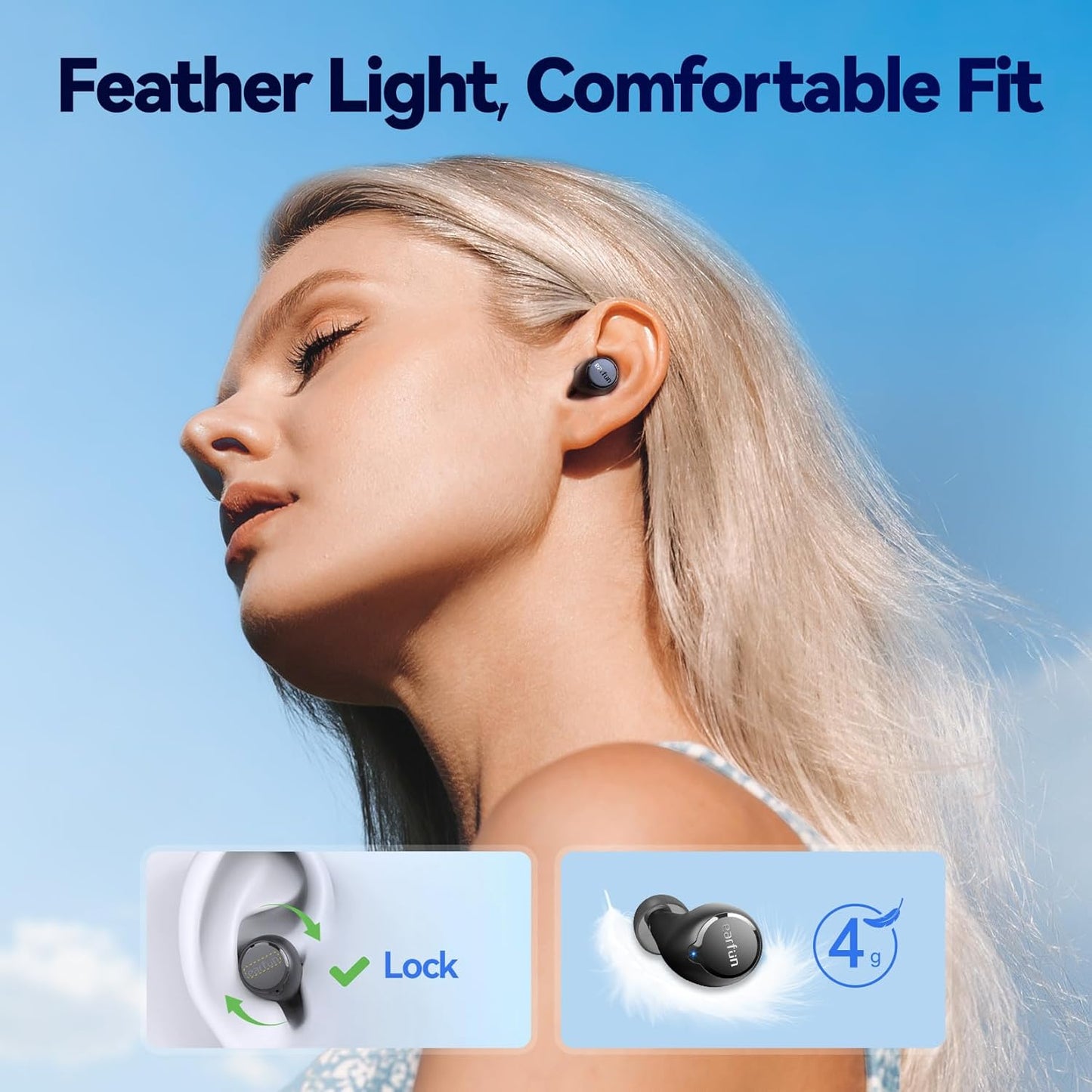 EarFun Free 2S Wireless Earbuds, [Upgraded Version] Bluetooth Earbuds with Deep Bass, 4 Mics for Clear Call, Customizable EQ App, IPX7 Waterproof in-Ear Headphones, 30H Playtime, Wireless Charging