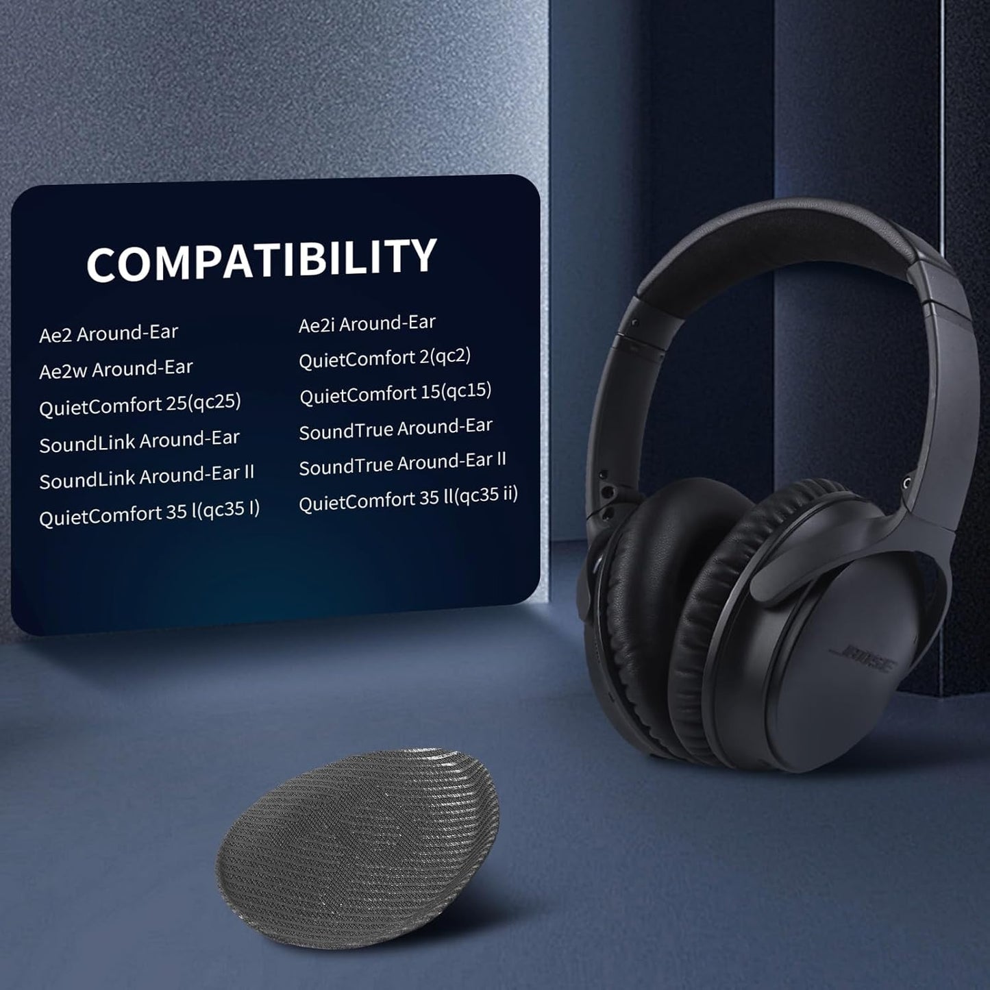 Ear Pads for Bose QC35: Durable Comfortable Noise Cancellation Replacement Cushion Earpads for Bose Quitecomfort 35 QC35 QC35 ii Headphones with Good Audio Quality