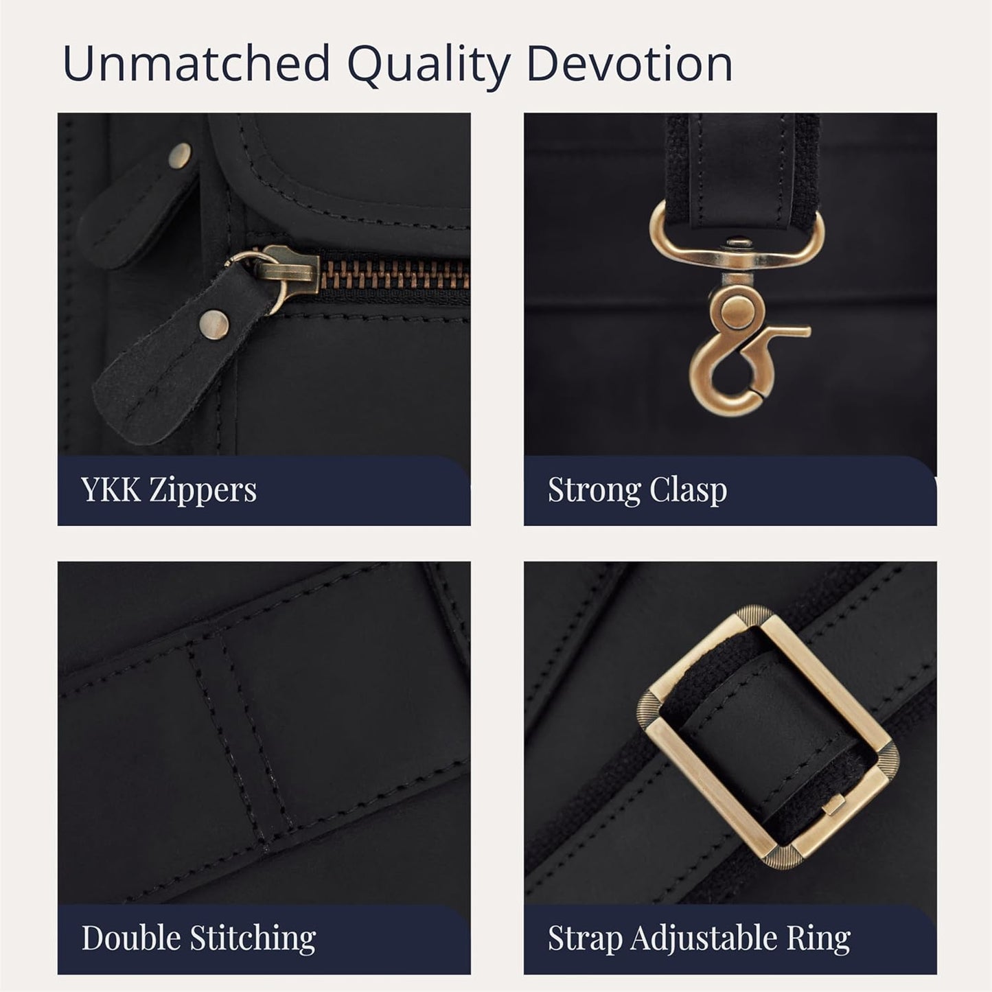 Luxorro Full Grain Leather Briefcase for Men, Top Choice Gifts for Men, Handcrafted Leather Laptop Bag with Multiple Compartments and Brass Hardware, Fits 15.6 Inch Laptop