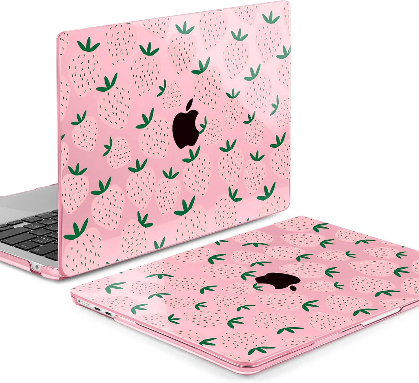 MEEgoodo Case for M4/M3/M2 MacBook Air 13.6 inch Case 2025 2024 2022, Fit Model A3240/A3113/A2681, Laptop Hard Shell with Keyboard Cover Compatible with MacBook Air 13 inch, Minimalist Strawberry
