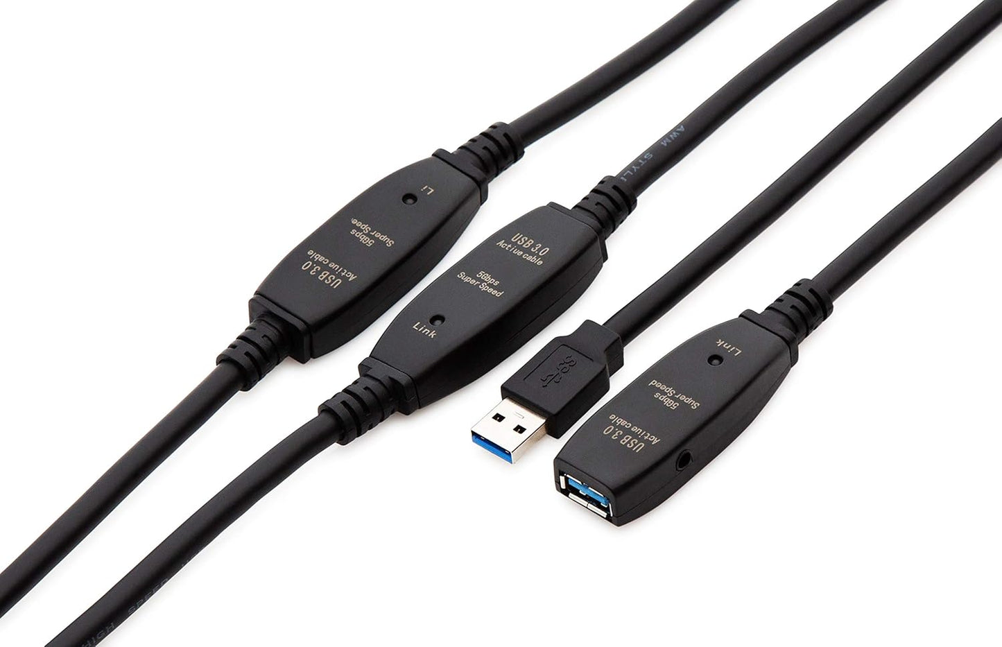 65 Feet Active USB Extension Cable 3.0 Male to Female with 3 Extension chipsets Signal Booster - Active Extension/Repeater Cord 20 Meters / 65 Feet (AC Power Supply Included)