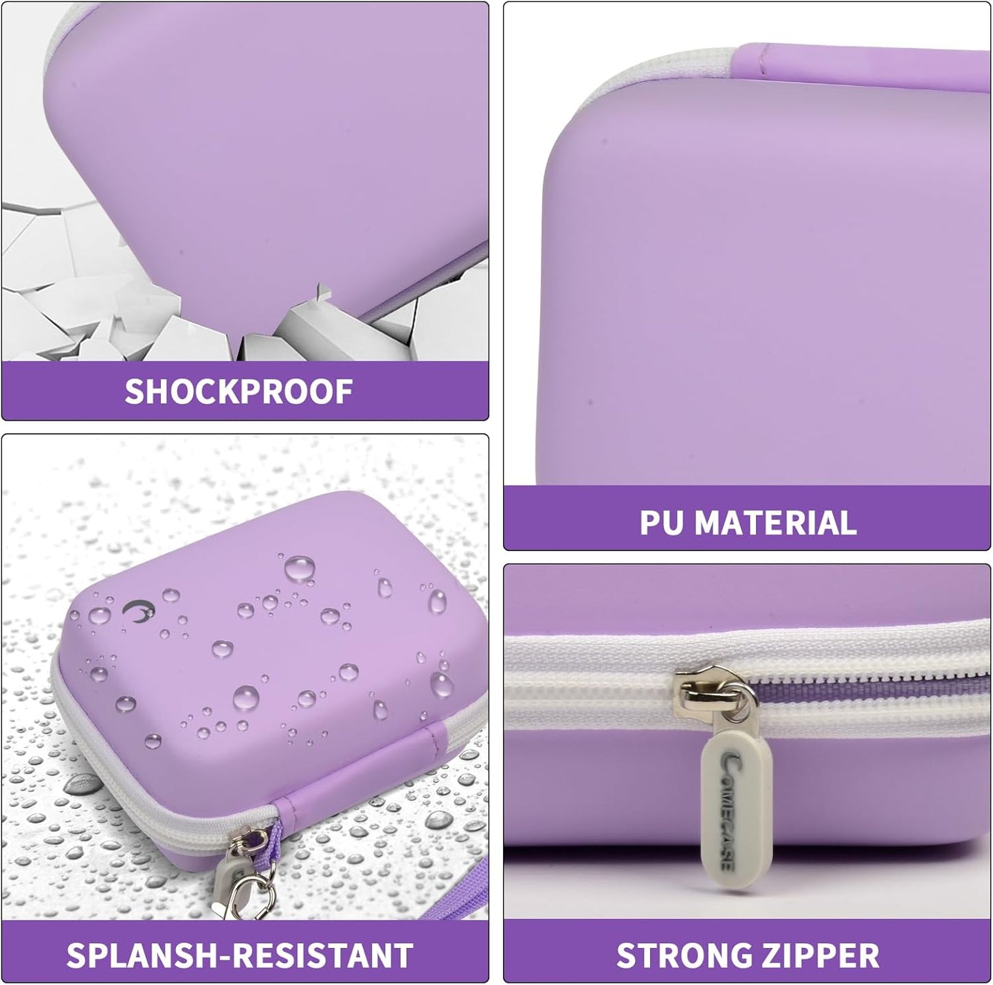 Carrying & Protective Case for Digital Camera, AbergBest 21 Mega Pixels 2.7" LCD Rechargeable HD/Kodak Pixpro/Canon PowerShot ELPH 180/190 / Sony DSCW800 / DSCW830 Cameras for Travel - Purple