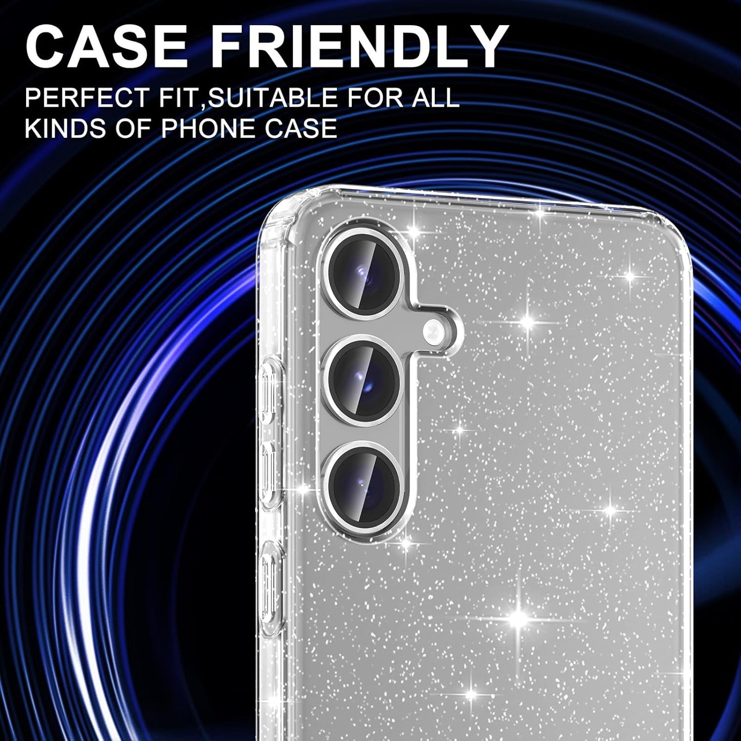 for Samsung Galaxy S25 Camera Lens Protector, Individual Metal Ring Tempered Glass Lens Cover, [Strong Adsorption] Scratch Resistant Ultra-Thin HD Clear Lens Cover, 1 Set-Silvery