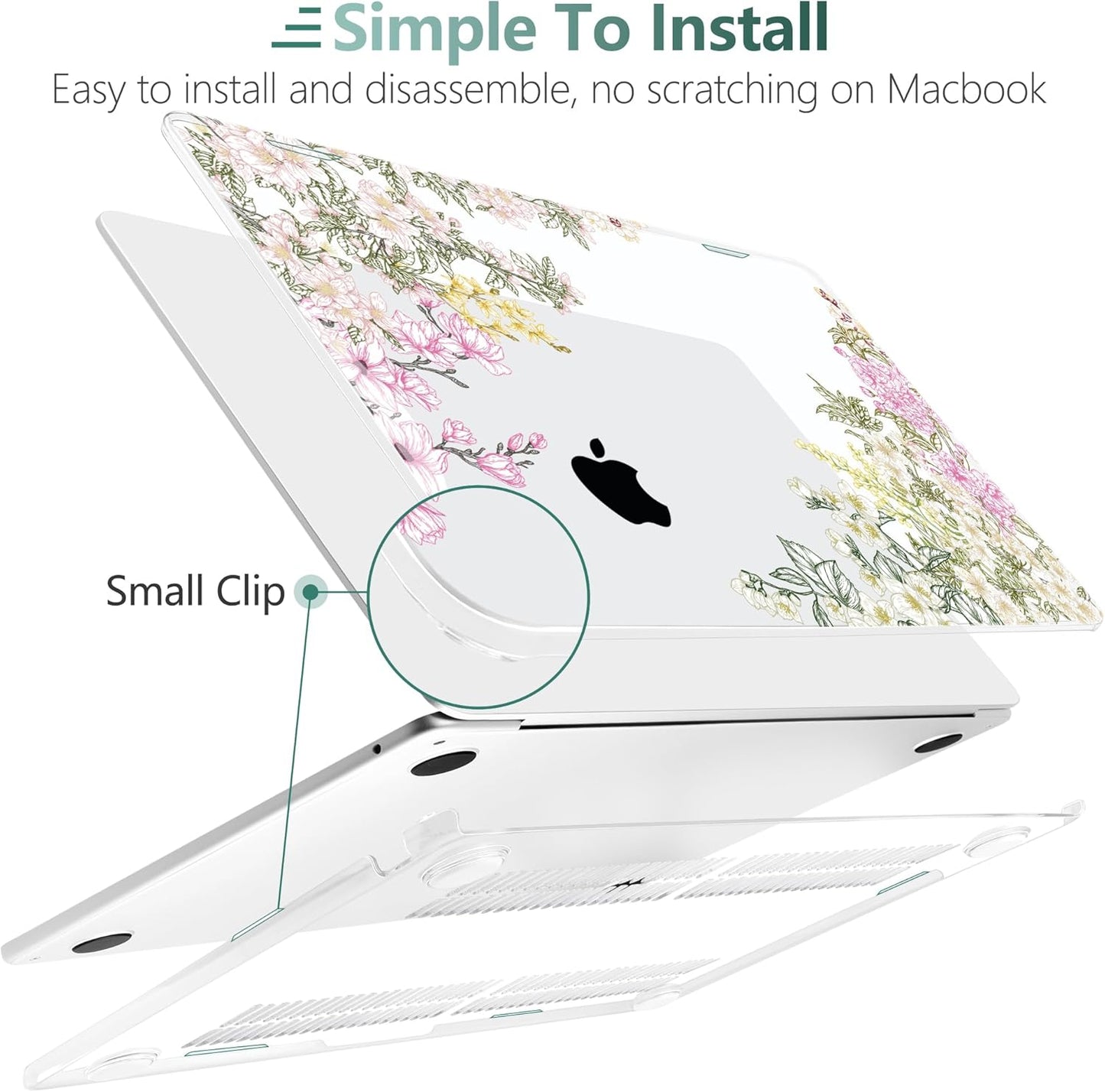 TWOLSKOO Compatible with M4 MacBook Air 13.6 inch Case 2025-2022 Release M4 A3240 M3 A3113 M2 A2681, Plastic Hard Shell & Keyboard Cover & Type C Adapter & Screen Protector, Mobilnoe