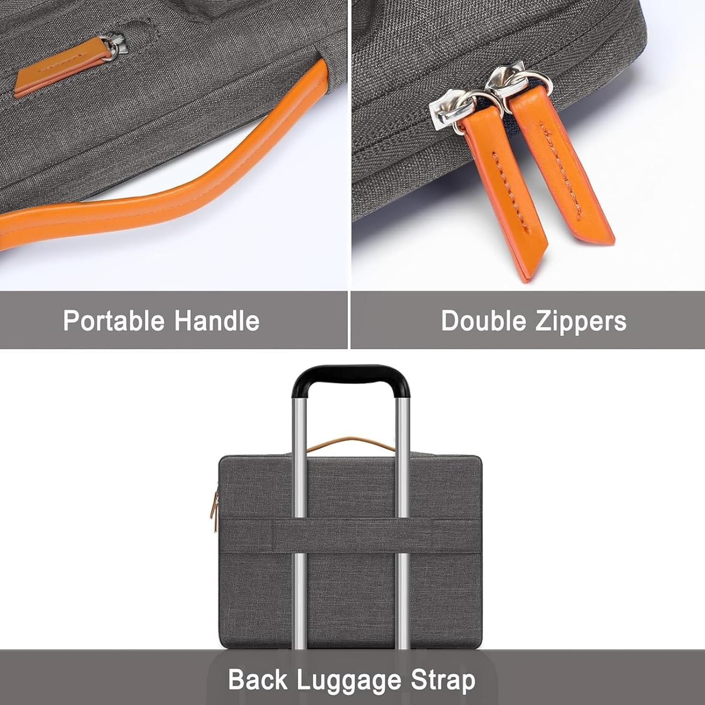 MOSISO 360 Protective Laptop Case 16 inch, 15-15.6 inch Laptop Sleeve Compatible with MacBook Pro 16, HP, Acer, Dell, Lenovo, ASUS, Side Open Carrying Case with 4 Zipper Pockets&Handle, Taupe Gray