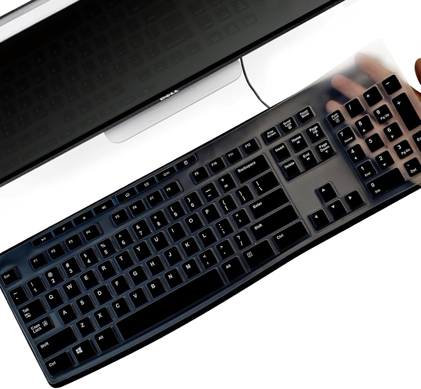 Keyboard Cover Silicone for Logitech K200 K260 K270, Keyboard Cover for Logitech K200 K260 K270 Ergonomic Wireless Keyboards, MK200 MK260 Keyboard Skin Waterproof Dustproof (Black)