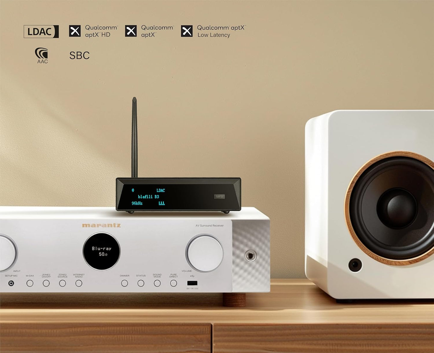 B3 Professional XLR Bluetooth v5.1 Music Receiver, LDAC & aptX HD Streamer, Built-in ESS DAC, Analog RCA, Digital Optical and COAXIAL Outputs, for Audio Mixer, DJ Speakers & PA System