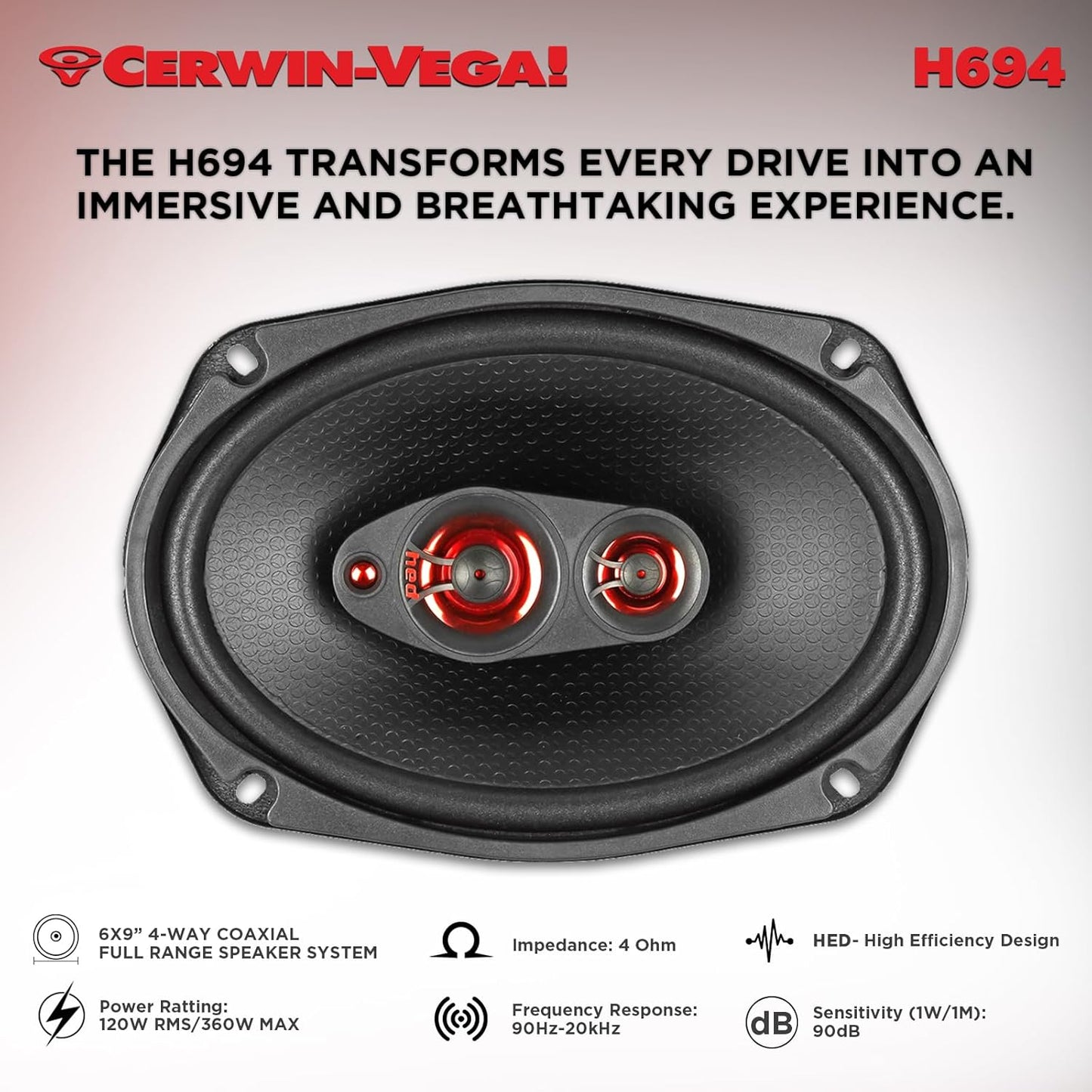 CERWIN-VEGA! HED 2025 Edition – 6.94” 2-Way Coaxial Full Range Speaker System - H694