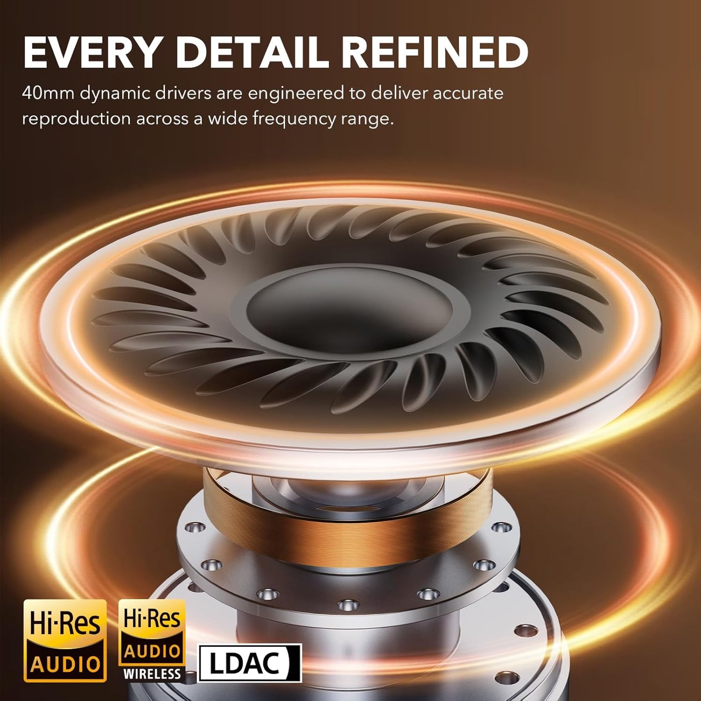 1Mii Y8+ Noise Cancelling Headphones Bluetooth, Wireless LDAC Hi-Res Audio, Custom EQ via App, 75H Playtime, Comfort Fit, Over Ear Headphones Foldable for Airplane Travel Home Office Black Grey