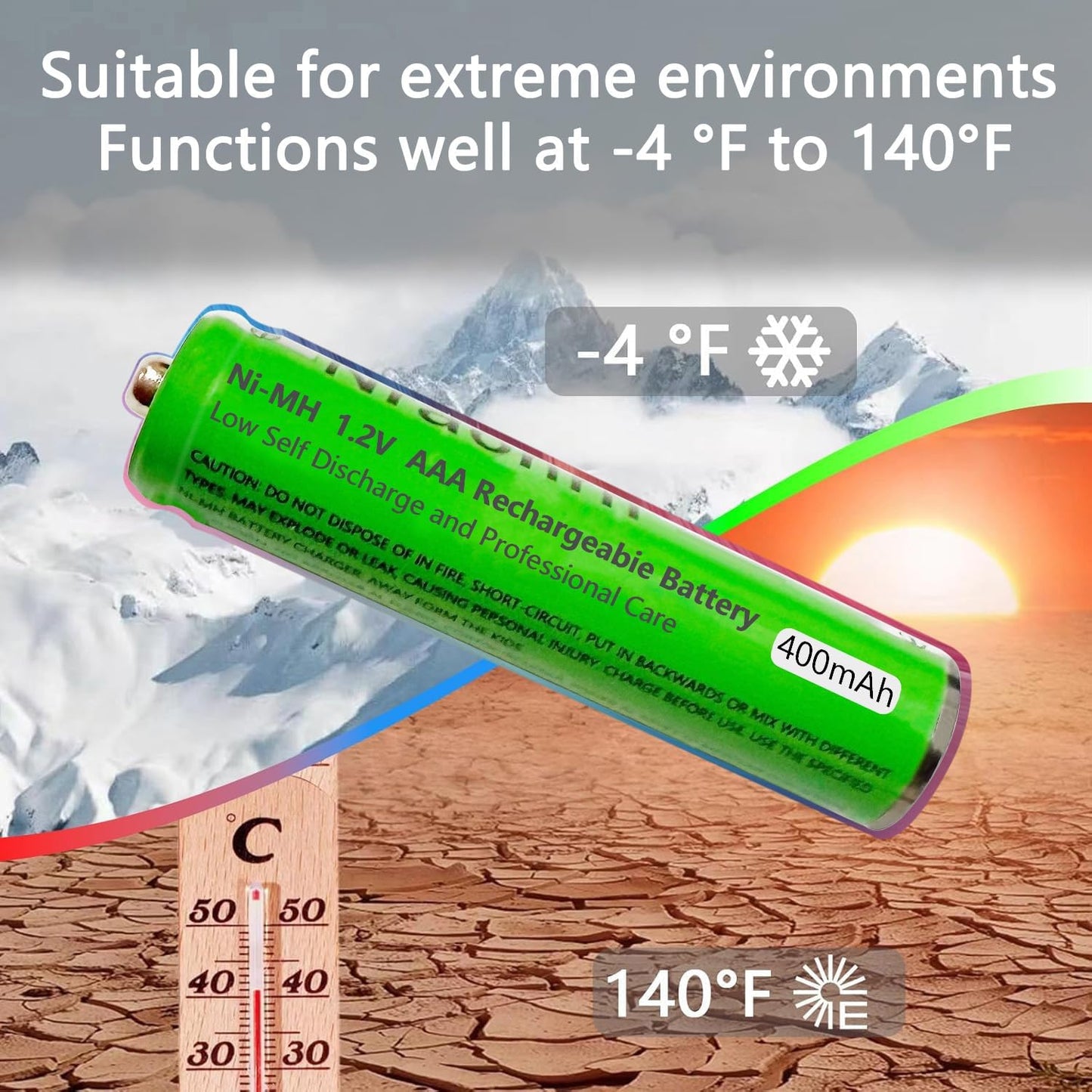 8 Pack Ni-MH AAA Rechargeable Batteries 400mah AAA Ni-MH Rechargeable Batteries 1.2V for Panasonic Cordless Phones, Remote Controls, Electronics
