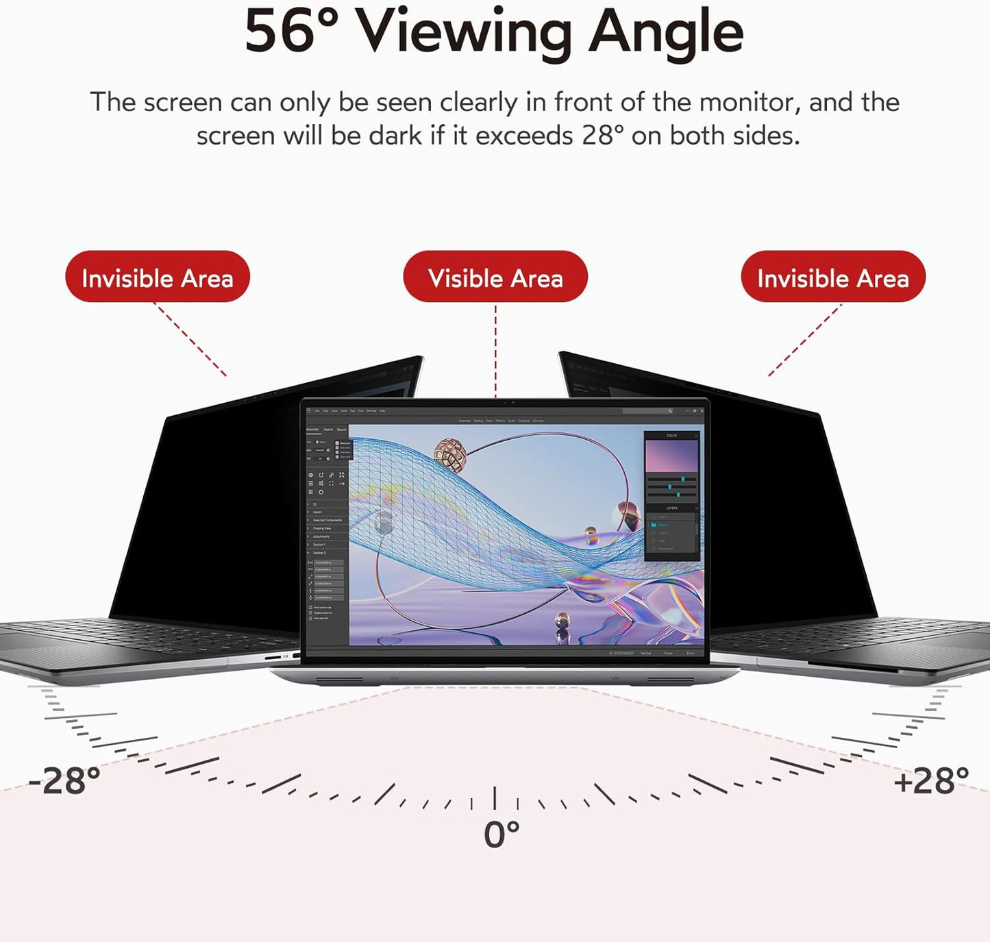 BERSEM 14 inch Removable Laptop Privacy Screen Filter for 16:9 Ratio Monitor, Anti-Spy, Anti-Glare, Anti-Scratch, UV-Blocking