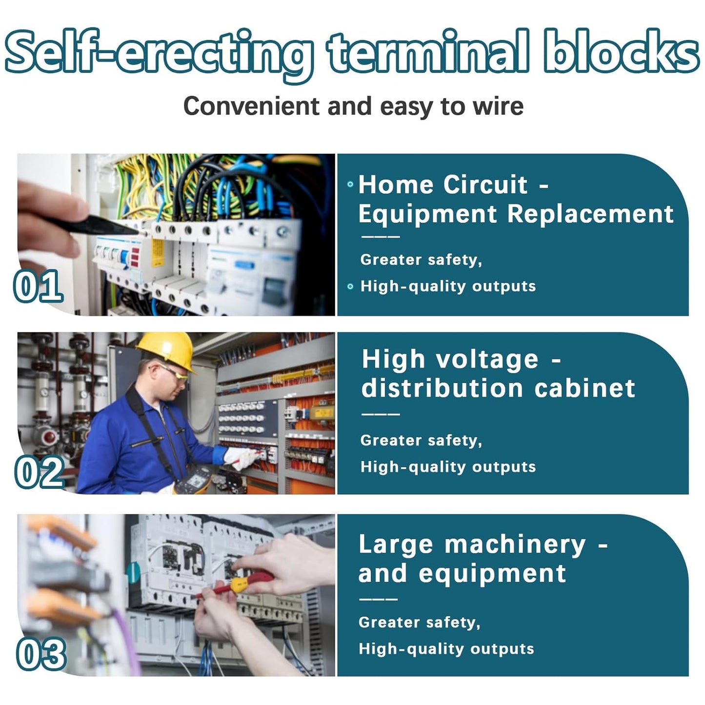 2-in-4-Out Self-Lifting Junction Box | Tool-Free Quick Connect Terminal Block for Home Wiring |Fireproof PVC Zero-Live Line Splitter one Piece