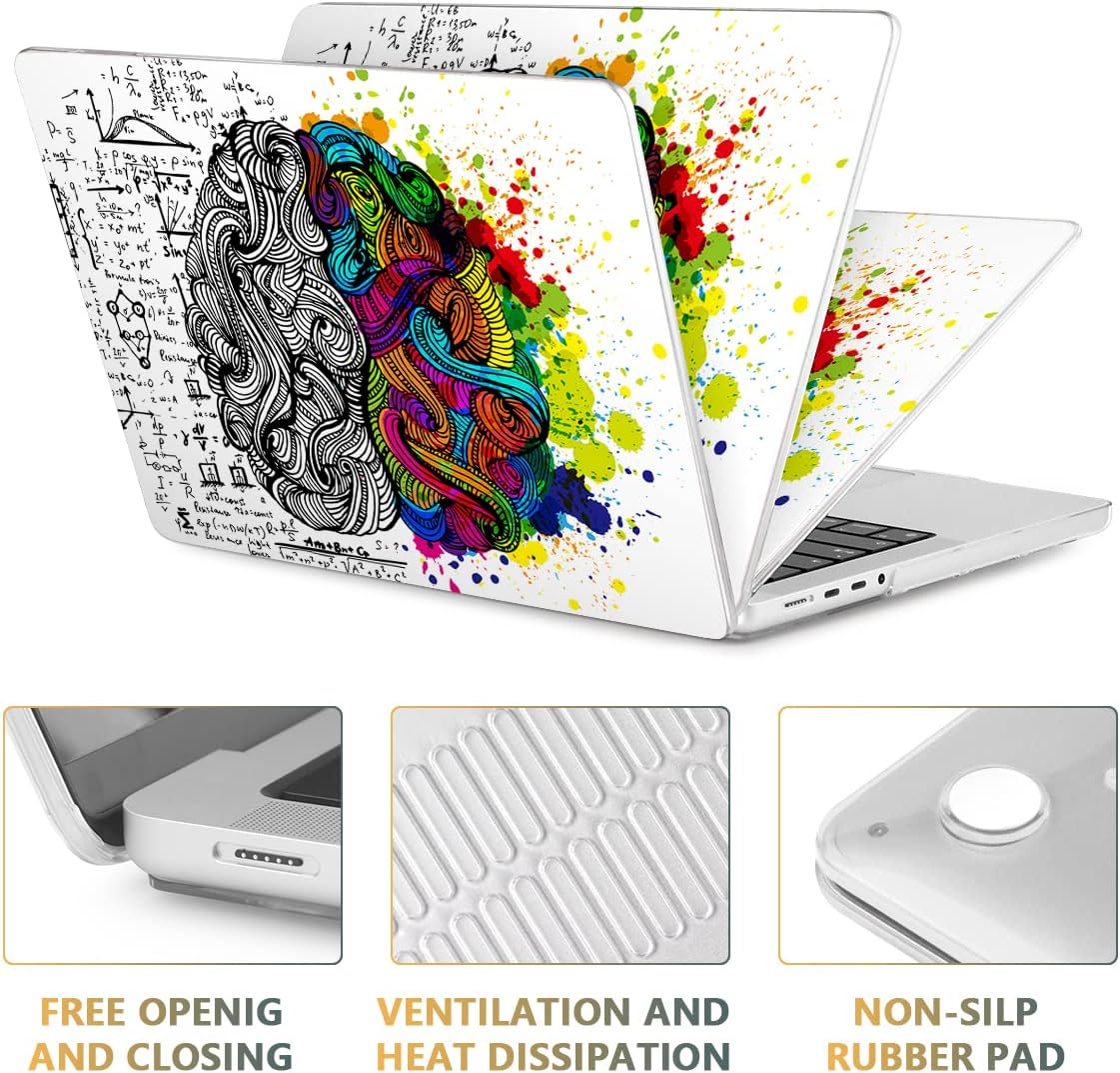 CISSOOK Creative Brain Hard Shell Case for MacBook Pro 14 inch Case 2024 2023 2022 2021 Release A3401 A3112 A3185 A2992 A2918 A2779 A2442, Brain Cover for MacBook Pro 14 M1 M2 M3 M4 Pro/Max Chip