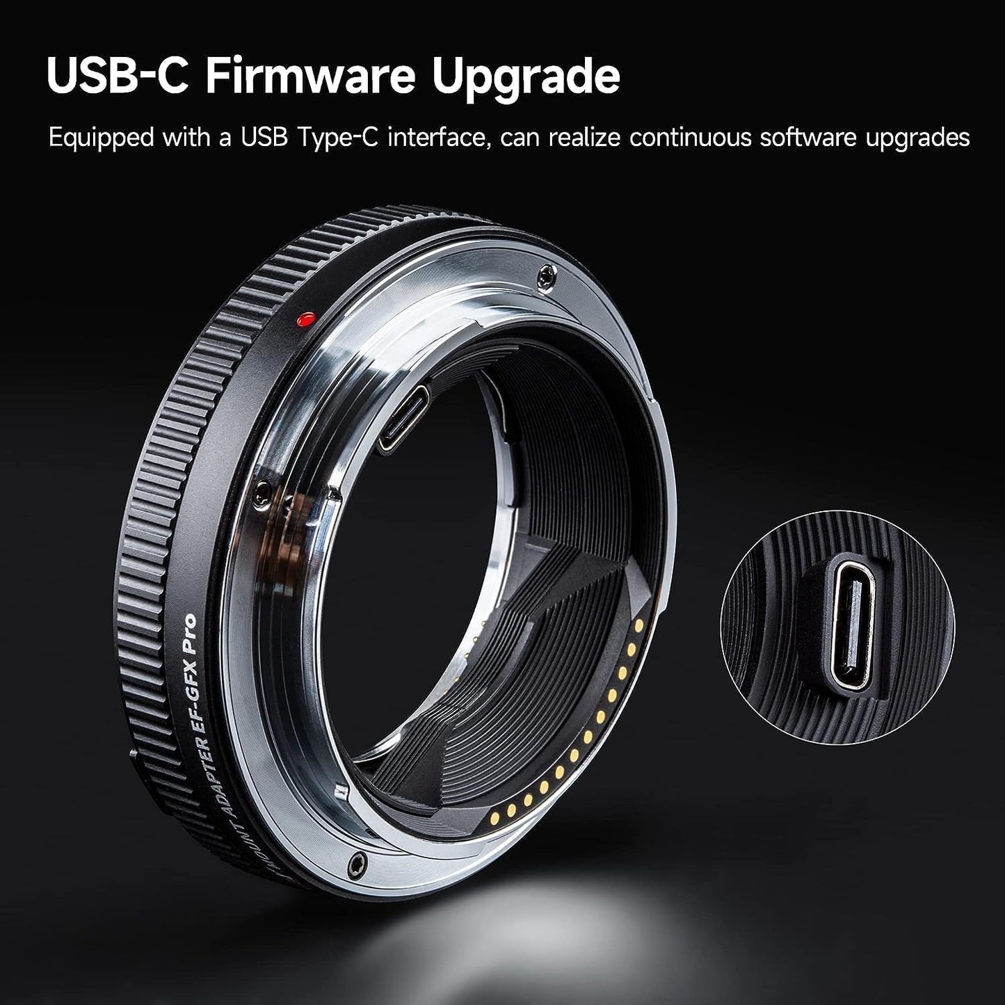 VILTROX EF-GFX Pro Lens Adapter EF Mount to GFX Mount Lens Adapter Converter Ring for Canon EF/EF-S Series Lens to Fuji GFX-Mount Medium Format Camera GFX 100 100S 50S 50SII 50R