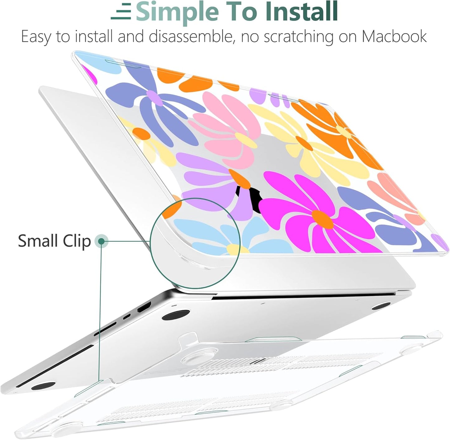 DONGKE for M4 MacBook Pro 16 Inch Case 2024 2023 2021 A3403 A3186 M3 A2991 M2 A2780 M1 A2485 Pro/Max Chip, Plastic Hard Shell Case & Keyboard Cover for Mac Pro 16 with Touch ID, Power Florals