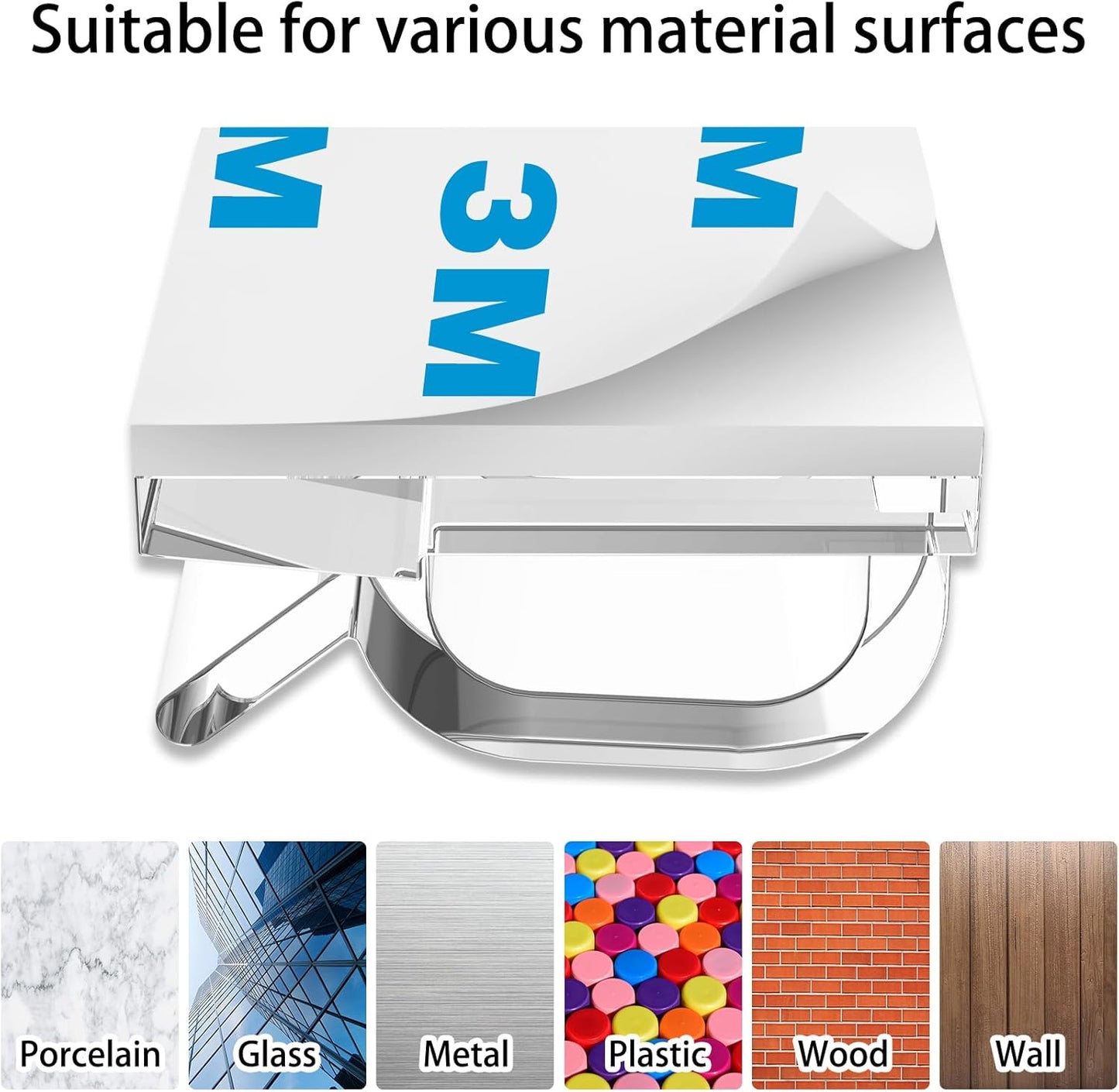 130 Pcs Cable Clips, Adhesive Cable Organizer Cord Holder Wire Clip Wire Management Self Adhesive Hooks Wire Holder for Office, Home(Transparent, 130PCS-Large)