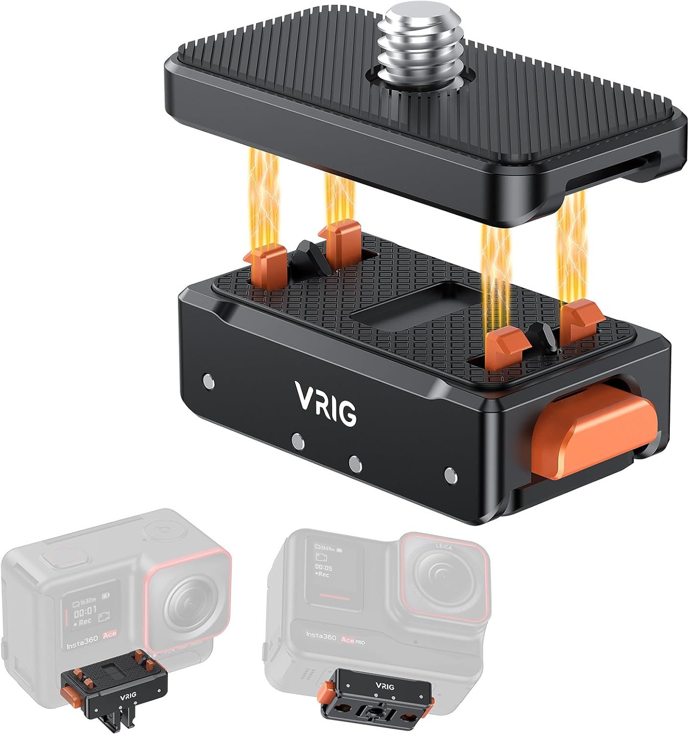 VRIG Magnetic Base for Insta360 Ace/Ace Pro Magnetic Quick Release Adapter Tripod Adapter Mount with Ace Pro/Ace/ X3/ X4/ X5/ ONE RS 1 inch 360 Degree Version/ONE RS Twin/ONE X2