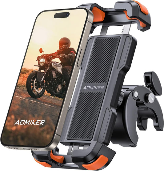 Bike Motorcycle Phone Holder Mount - [2025 Quick Release] Bike Phone Holder Handlebar Clamp, Bicycle Scooter Phone Clip for iPhone 15 14 13 12 11 Pro Max Plus Mini, 4.7-6.8" Smartphone