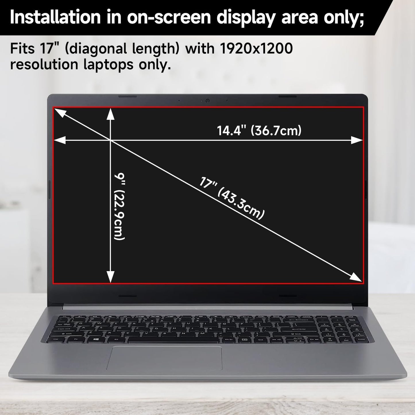17 Inch 1920x1200 Laptop Privacy Screen (367 * 229mm), Anti Blue Light Glare & Anti Scratch Computer Privacy Shield, Not for 17.3" with 1920x1080 Resolution Laptop