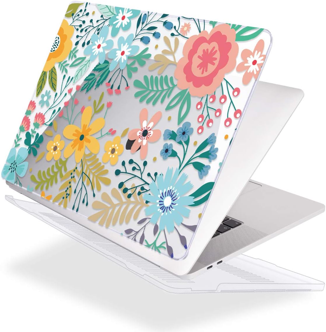 Mektron for MacBook Air 13 Case A1466/A1369 (2010-2017 Release), Snap-on Plastic Hard Shell Cover for MacBook Air 13.3 inch with Keyboard Cover,Garden Flowers