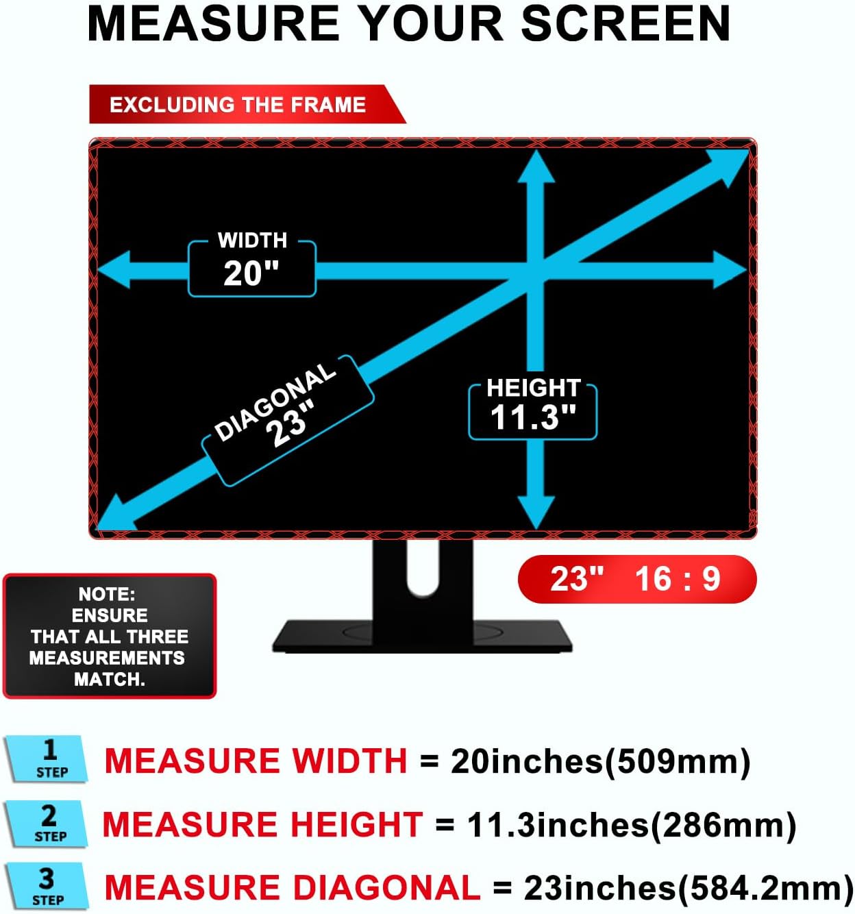 23 inch Computer Privacy Screen Filter - Suitable for 16:9 Aspect Ratio Widescreen Monitor - Blue Light Filter - Anti-Glare & Anti-Scratch Protector Film (23" Widescreen (16:9))