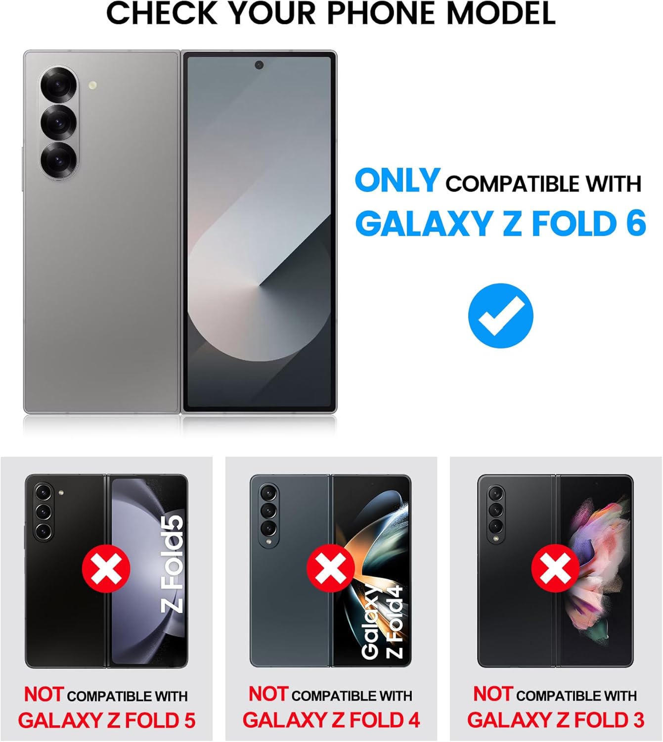 for Samsung Galaxy Z Fold 6 Case with Card Holder & S Pen Holder & Screen Protector & Slide Camera Protection & Hinge Protection, Shockproof Wallet Phone Case for Z Fold 6 5G 2024, Rose Gold