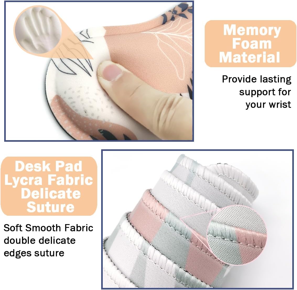 Keyboard Mouse Pad Set, Extended Mouse Pad+Keyboard Wrist Rest Support, Memory Foam Ergonomic Easy Typing, 4Pcs (35.4×15.7 in) Desk Pad Set for Home Office Study Game - Minimalist