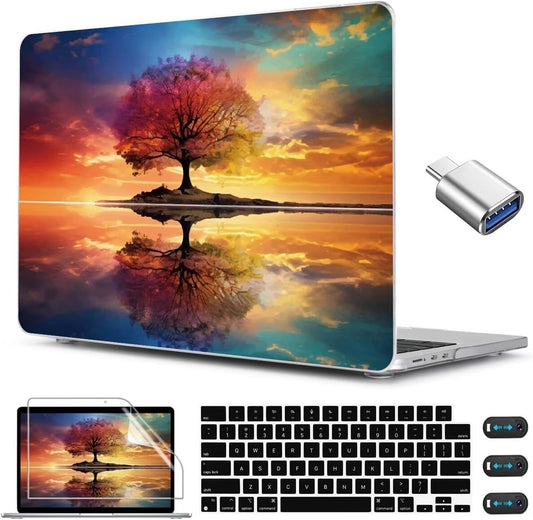CISSOOK Compatible with MacBook Air 13.6 inch Case 2025 2024 2023 2022 Release Model A3240 A3113 A2681, Protective Plastic Hard Shell Case Cover for MacBook Air 13 inch M2 M3 M4, Tree Landscape