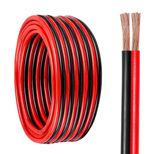 16 Gauge Wire 2 Conductors Copper Wire, 16 AWG Battery Cable Oxygen Free Copper Wire for Solar Panel, Automotive, Trailer, RV and Speaker (16 Gauge 50FT)