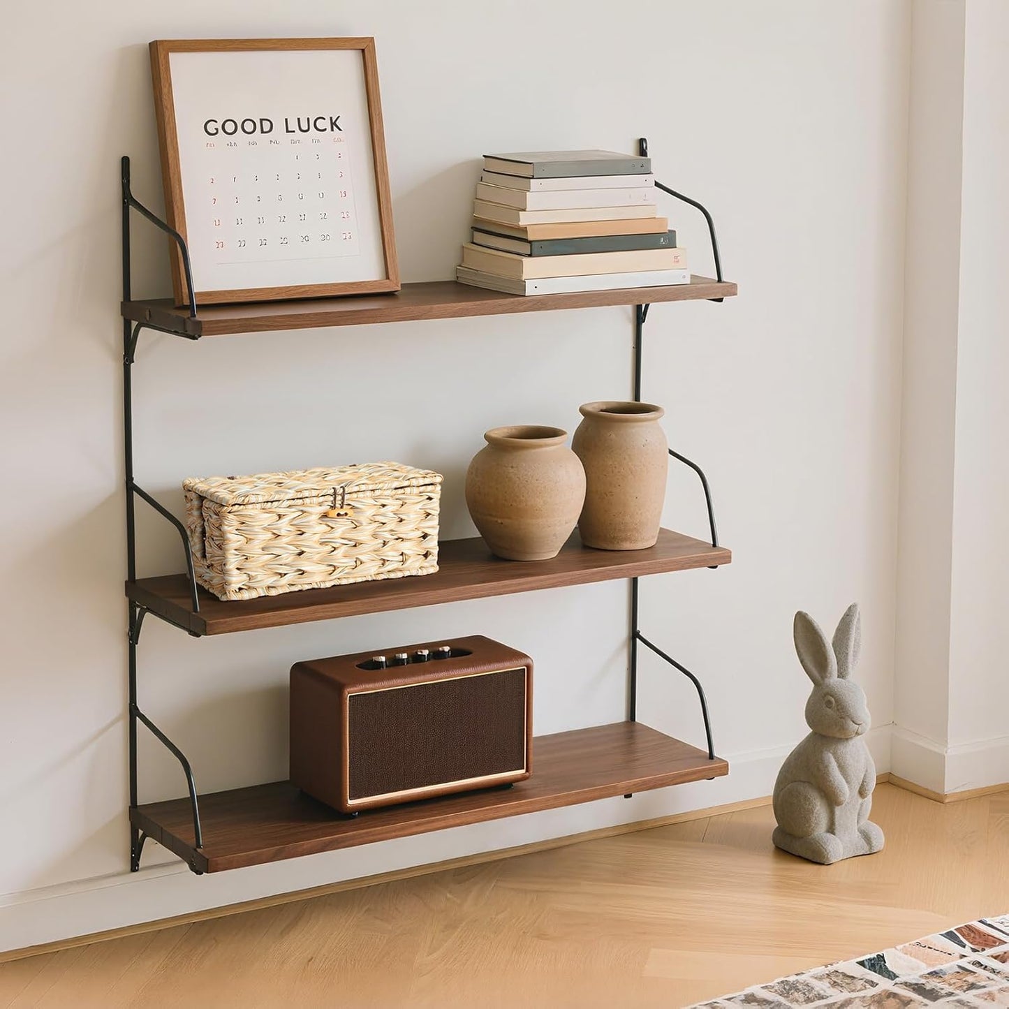 Delamu Handmade Synthetic Rattan Cable Management Box, Flat Weave Desk Organizer with Wire Management, Multi Purpose Cord Hider Box, 12.5" Lx 5.3" Wx 5.3" H, Natural & White