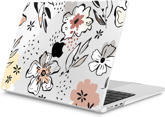 Mektron for 2025 M4 MacBook Air 13.6 Inch A3240 Case Fits 2023 A2681 M2 2024 A3113 M3 Chip with Liquid Retina Display Touch ID, Printed Plastic Hard Shell Cover for MacBook Air 13.6", Floral C383