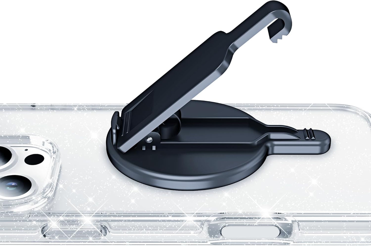 BAISRKE Magnetic Belt Clip Phone Holder, Strong Magnetic Waist Clip Compatible with Phone Cases, Portable & Versatile Accessory for Travel & Outdoor Use (Gunmetal Gray)