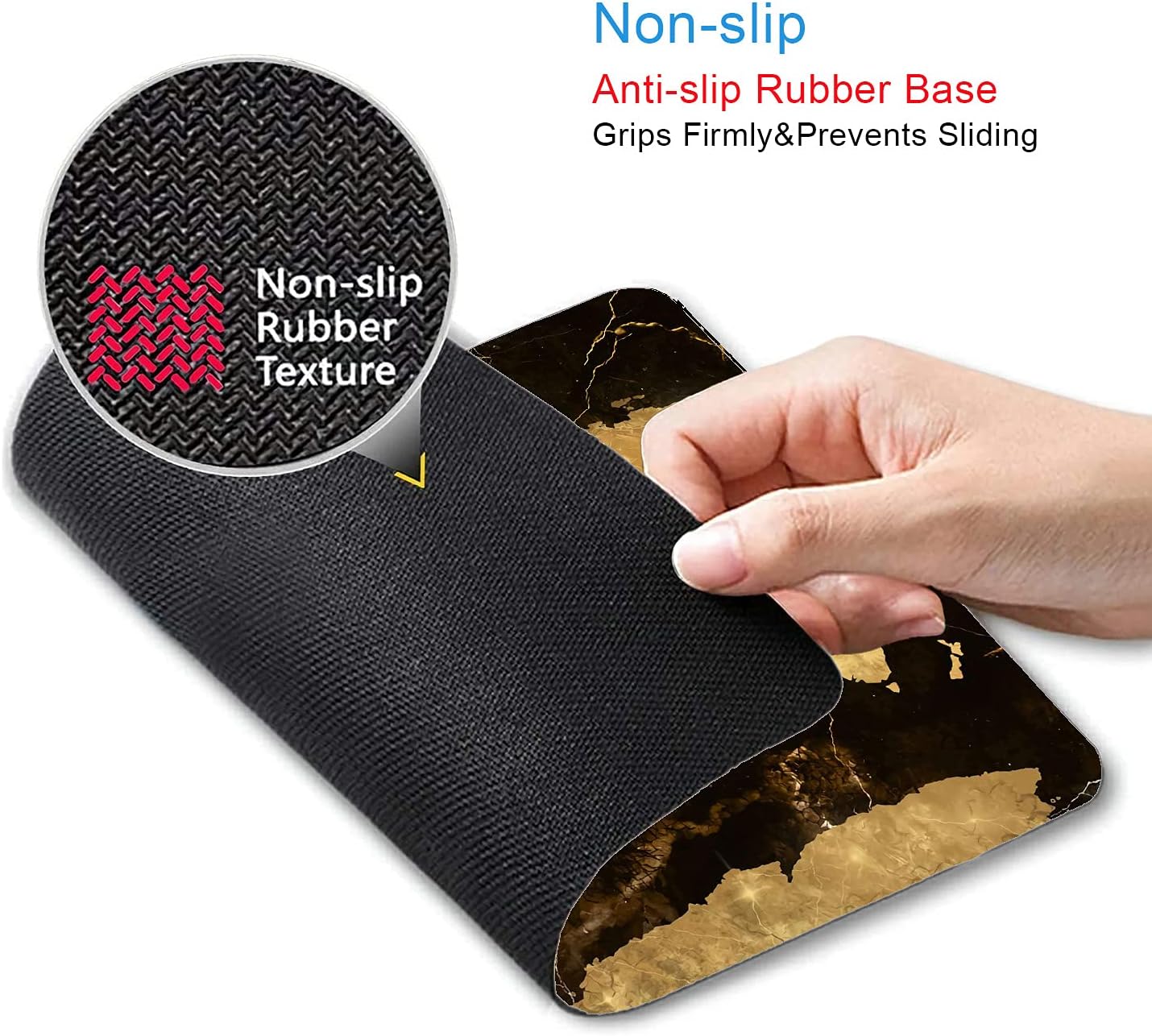 IMAYONDIA Square Mouse Pad, World Map Mouse Pad, Black Gold Marble Mousepad, Non-Slip Rubber Mouse Pad, Vintage Map Design Mouse Pads for Office, Work, Men, 9.5 x 7.9 Inch