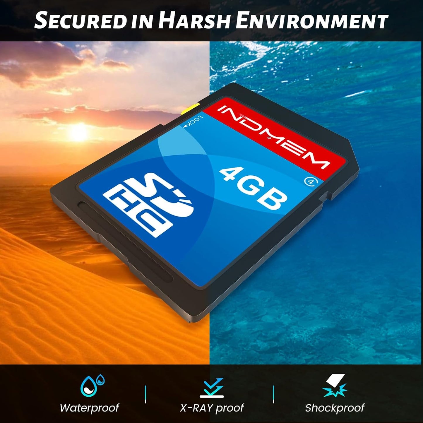 INDMEM SD Card 4GB, 8 Packs Class 4 4GB Flash Memory Card MLC Standard Secure Digital Cards Camera Card