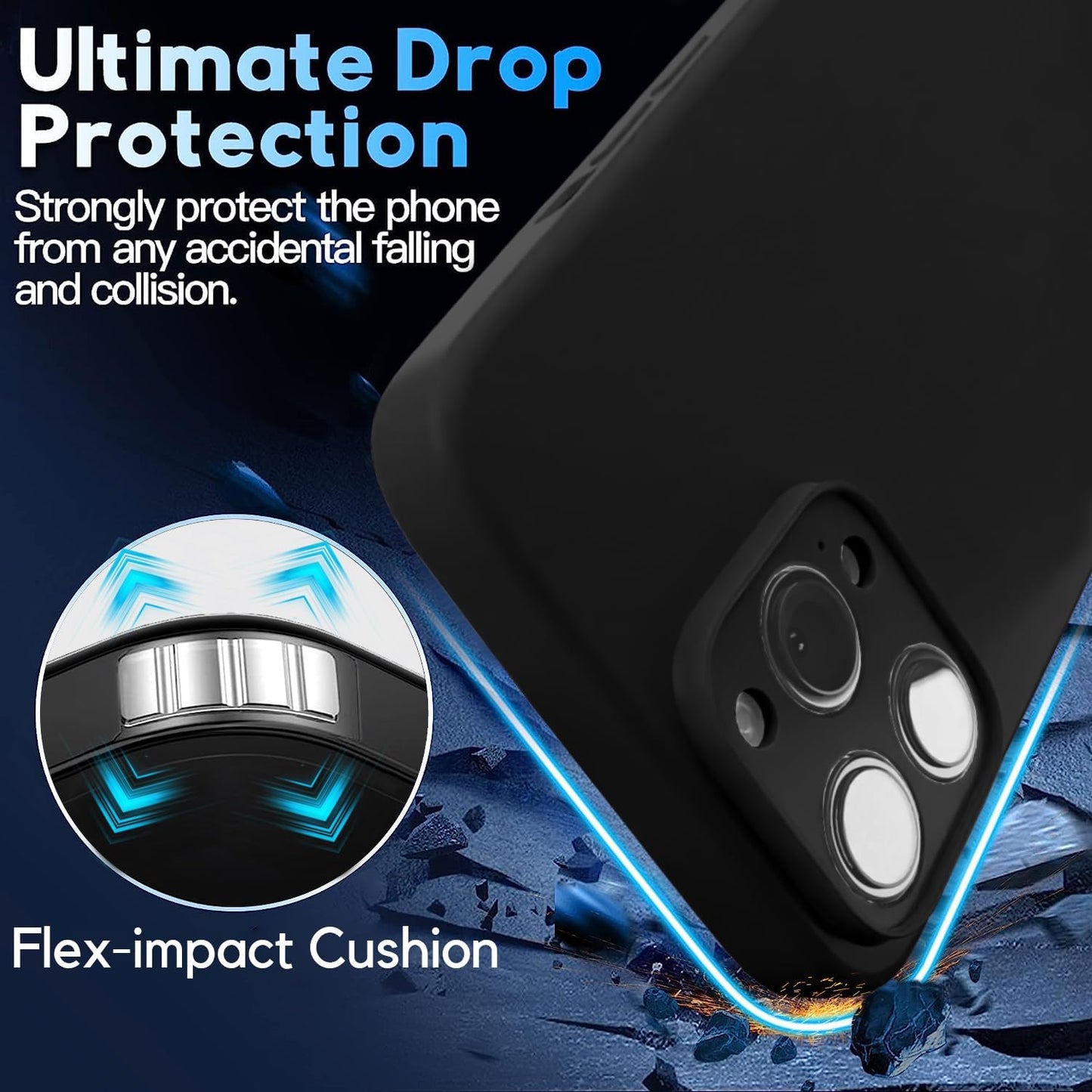 Blaspins Crossbody Lanyard Strap Case for iPhone 13 Pro, Neck Cross Body, Adjustable Holder Removable, Drop Protection Shockproof, Hands-Free Silicone Case 6.1 inch, 150 cm Strap, iP13Pro - Black