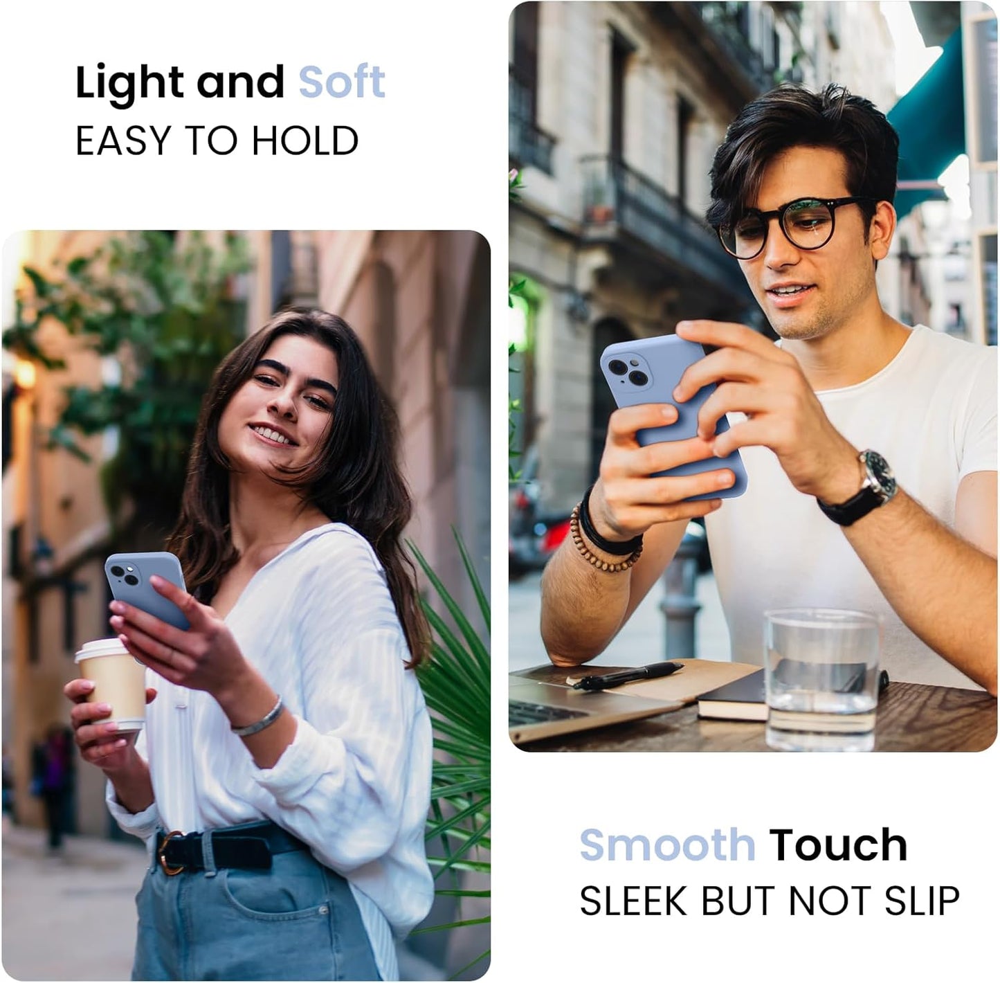 FireNova Designed for iPhone 13 Case, Silicone Upgraded [Camera Protection] Phone Case with [2 Screen Protectors], Soft Anti-Scratch Microfiber Lining Inside, 6.1 inch, Light Blue