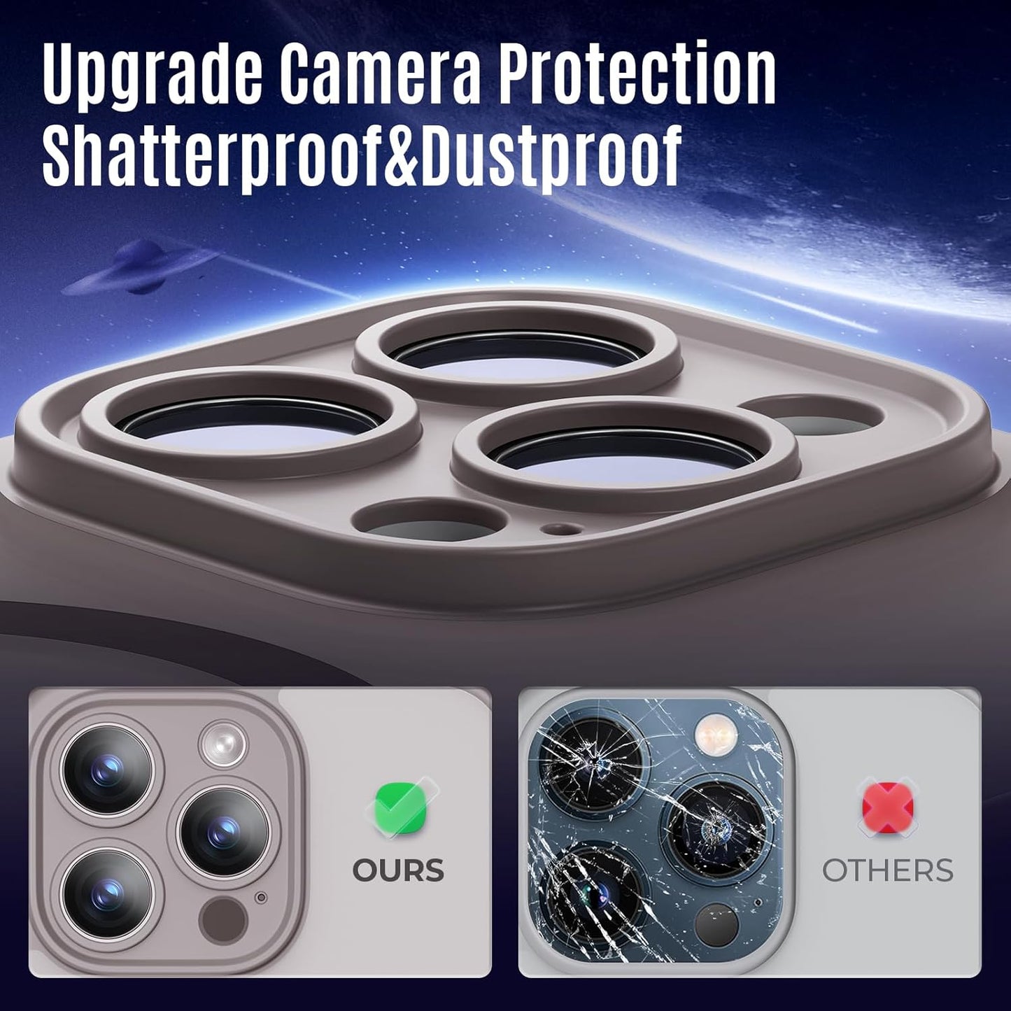 Designed for iPhone 12 Pro Max Case, Compatible with MagSafe, with Privacy Screen Protectors X2, [Camera Protection] [15FT Drop Protection] Shockproof Phone Case, 6.7", Natural Titanium