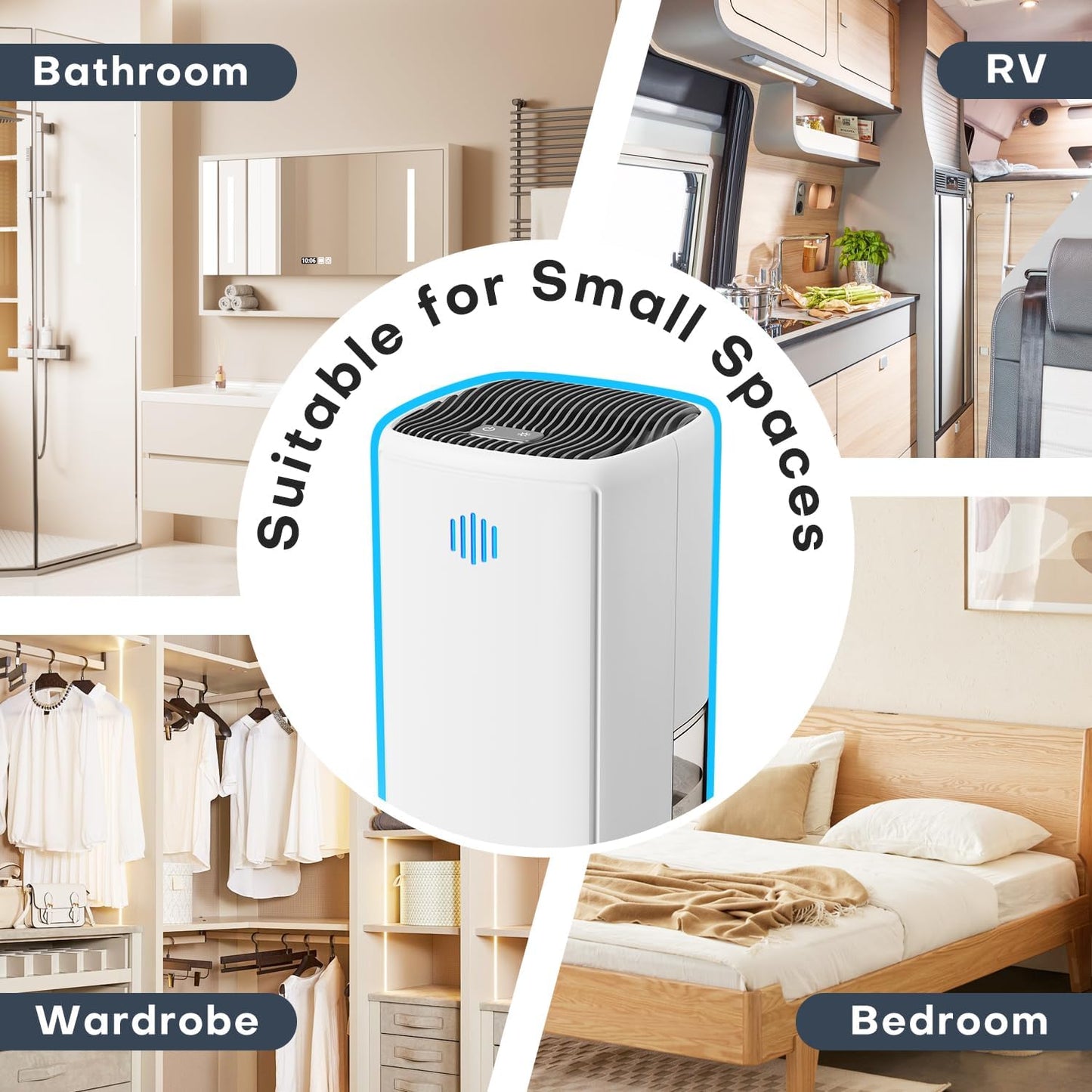 Dehumidifier,TABYIK 38OZ,Small,Quiet, Energy-Saving Dehumidifier with Auto Shut Off, for Bathrooms, Closets, and RVs