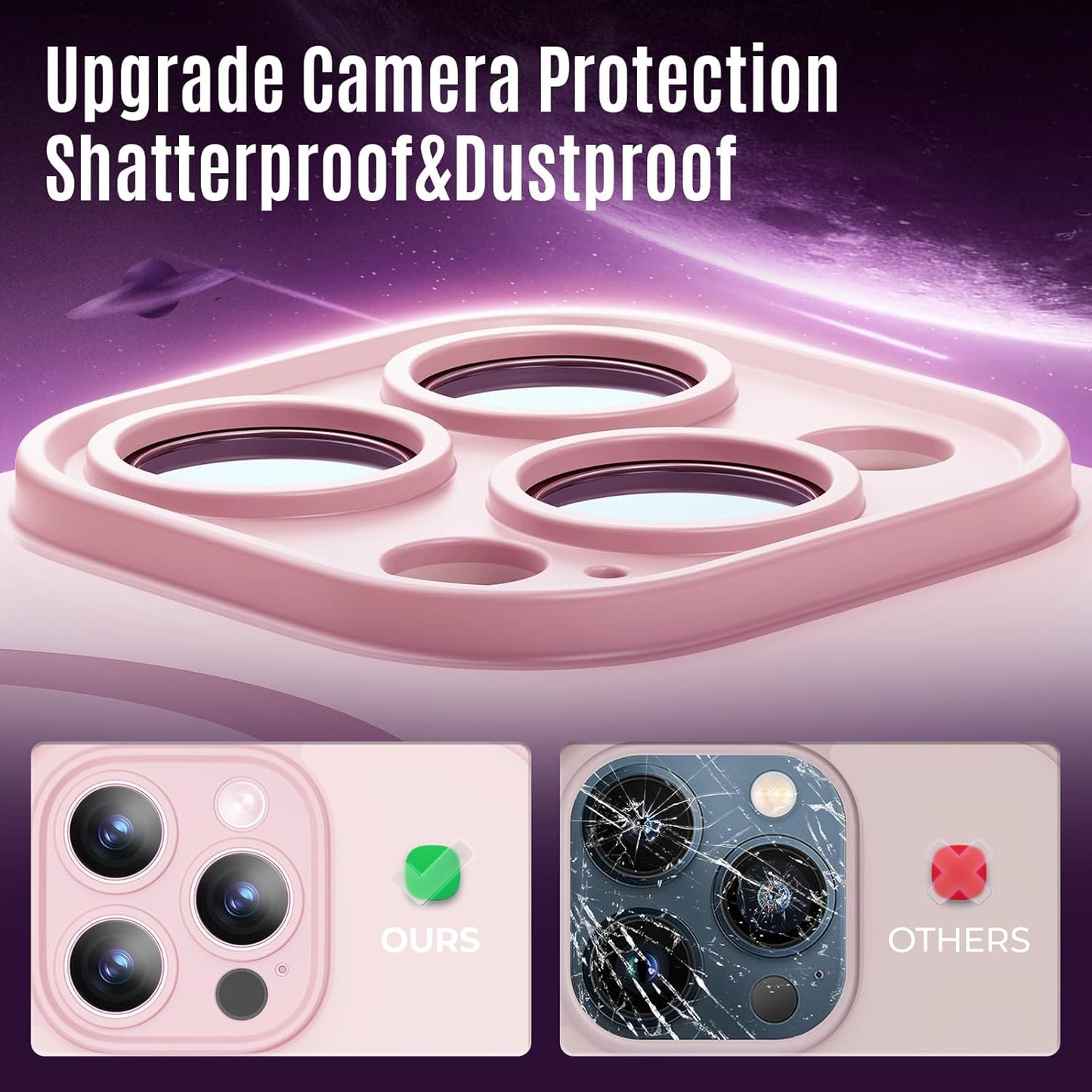 Designed for iPhone 12 Pro Max Case, Compatible with MagSafe, with Privacy Screen Protectors X2, [Camera Protection] [15FT Military Drop Protection] Shockproof Phone Case, 6.7", Pink