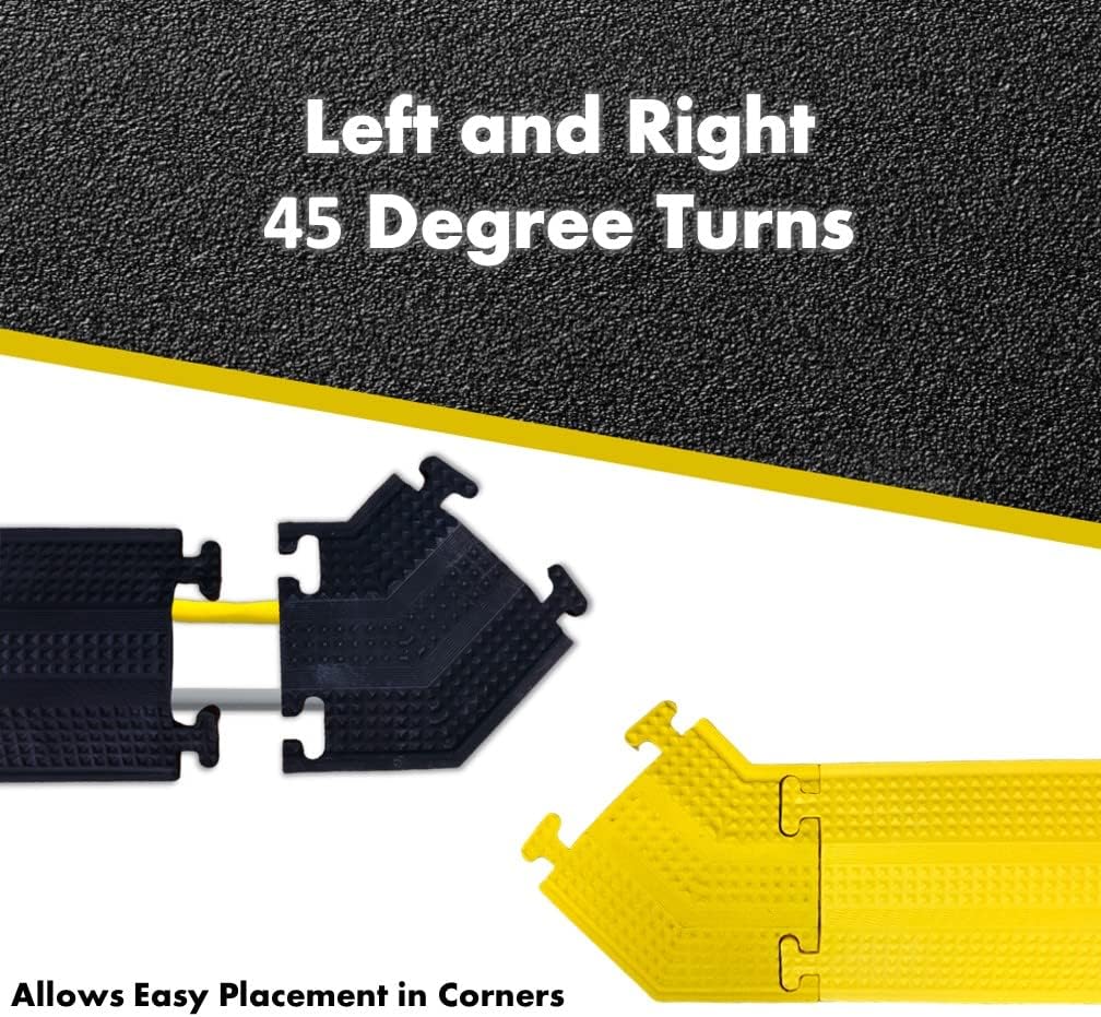 Kable Kontrol Drop Over Floor Cord Cover – 36” Inch Long 1 Channel Cable or Wire Protector – Rubber Ramp for Indoor and Outdoor Use – Yellow