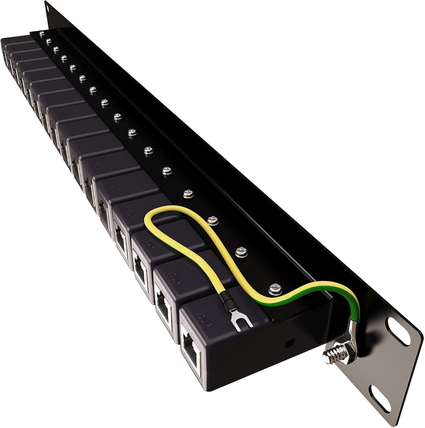 Ethernet Surge Protector 19" RackMount (16 Port) PoE+ Gigabit (Server Rack Mount 1U) -Gas Discharge Tube -RJ45 Lightning Suppressor -LAN Network CAT5/CAT6 Thunder Arrestor GbE 1000 Mbps -Tupavco TP316