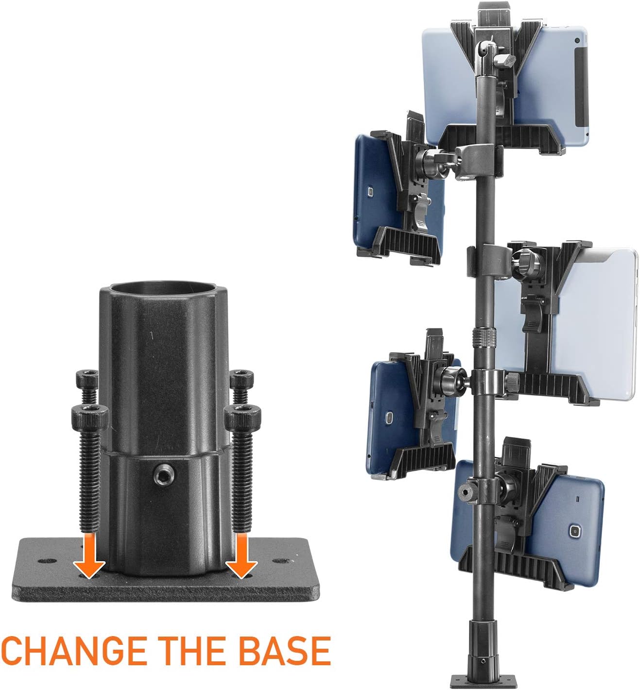 iBOLT TabDock Point of Purchase/POS Clamp Stand/Mount - with 5 Tablet Holders Perfect for Multiple delivery Applications (DoorDash, Uber eats, Postmates, etc.) Fits 7 to 10 inch Tablets