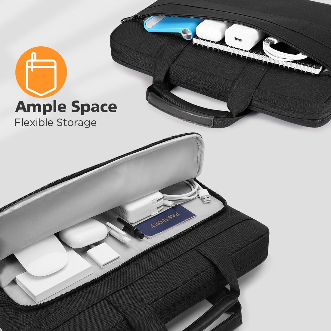 NIDOO 13 Inch Laptop Briefcase Shoulder Bag Sleeve for 14" MacBook Pro M3 M2 / 13.6" Macbook Air / 13.5" Surface Laptop 5 4/14" IdeaPad Flex 5 / ThinkPad E14 T14 / HP Pavilion x360 / Latitude 7440