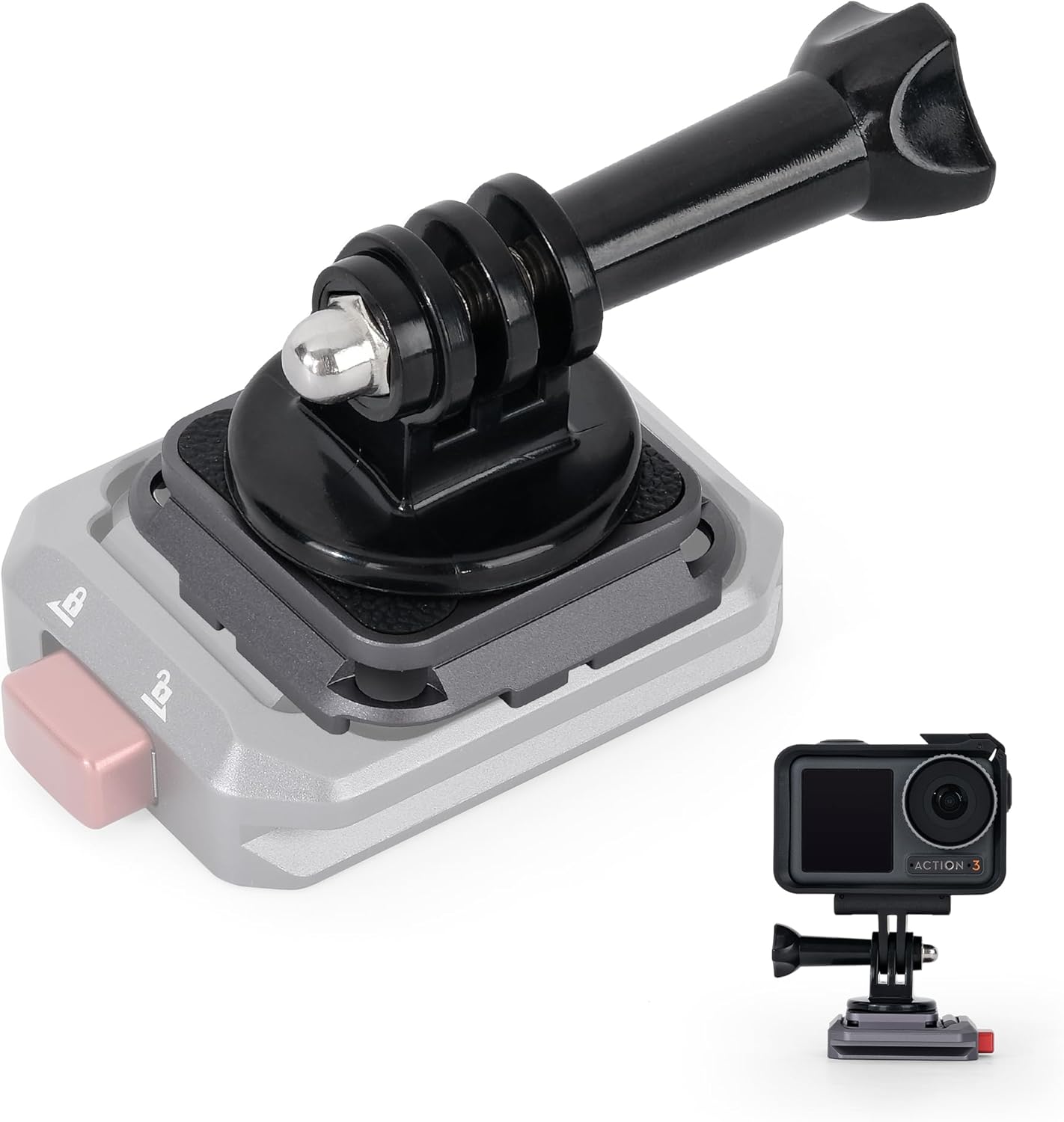 IFOOTAGE Action Camera Adapter Quick Release, Aluminum Tripod Mount Adapter, Quick Release Plate Compatible with GoPro/DJI Action Camera, Q38-RS