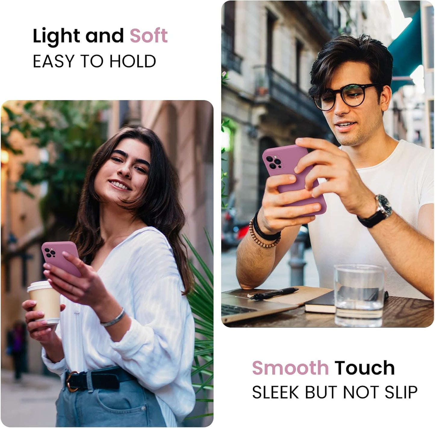 FireNova Designed for iPhone 13 Pro Max Case, Silicone [Camera Protection] Phone Case with [2 Screen Protectors], Soft Anti-Scratch Microfiber Lining Inside, 6.7 inch, Lilac Purple