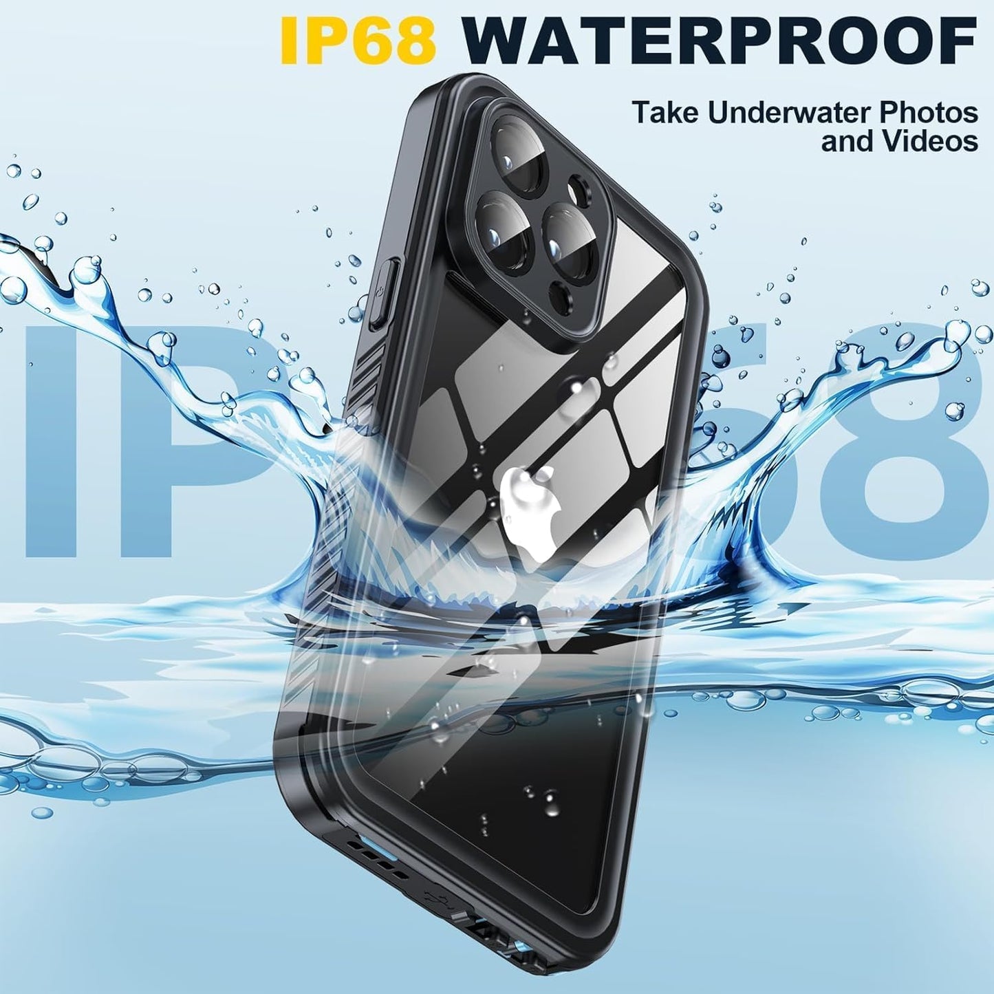 for iPhone 15 Pro Max Case Waterproof - Built-in Privacy Screen Protector & HD Screen Protector [IP68 Underwater] Shockproof Dustproof Full Body Protection iPhone 15 Pro Max Phone Case