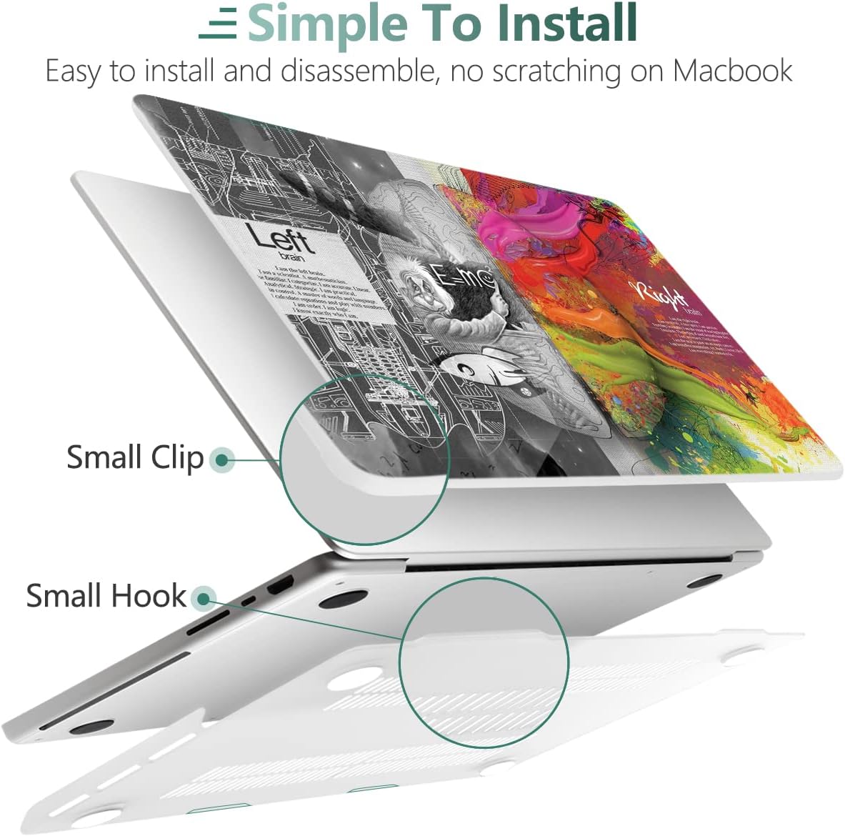 DONGKE for M4 MacBook Pro 16 Inch Case 2024 2023 2021 A3403 A3186 M3 A2991 M2 A2780 M1 A2485 Pro/Max Chip, Plastic Hard Shell Case & Keyboard Cover for Mac Pro 16 with Touch ID, Right & Left Brain